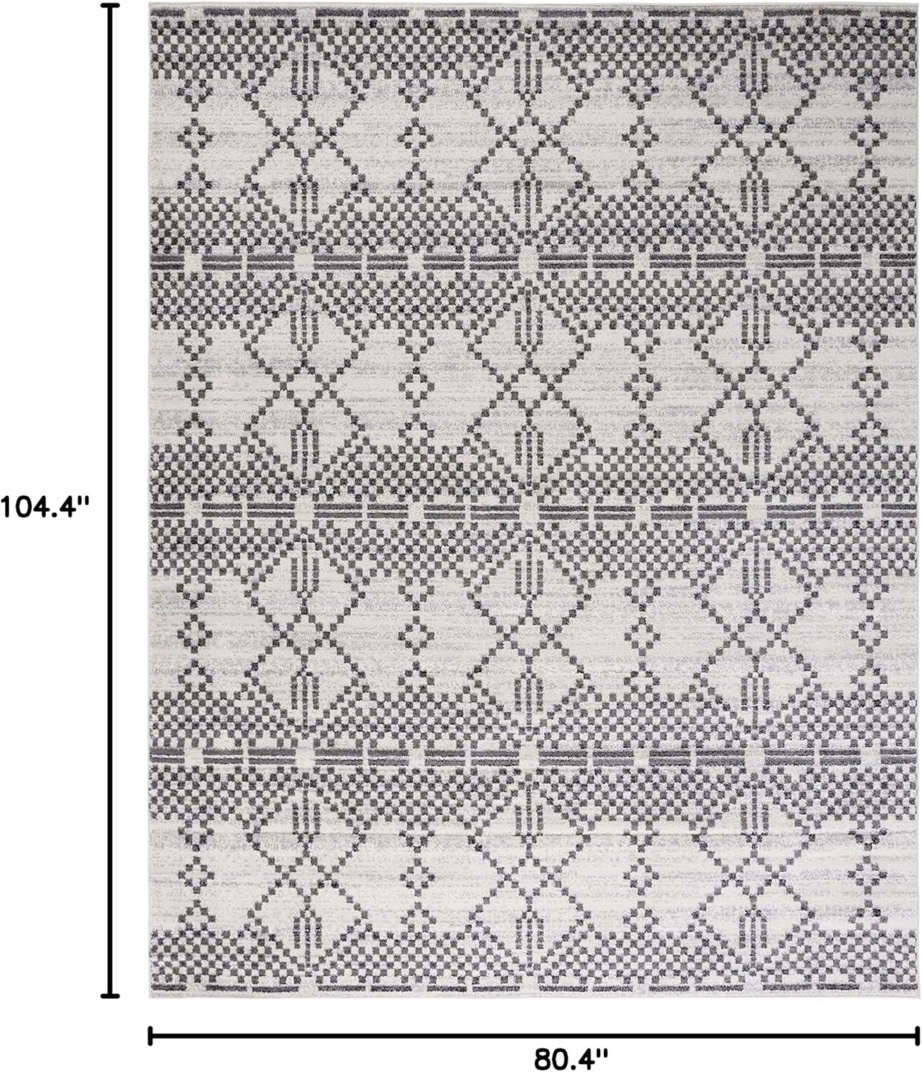 image:imageSAFAVIEH Tulum Collection Area Rug 55 x 77 Dark Grey amp Ivory Moroccan Boho Tribal Design NonShedding amp Easy to Clean Ideal for Living Room Bedroom Dining Space TUL634FDark GreyIvory