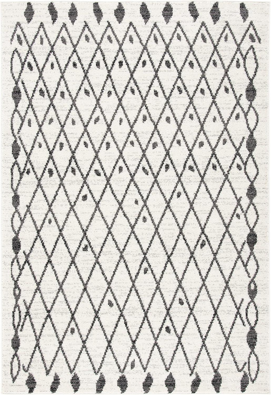 image:imageSAFAVIEH Tulum Collection Area Rug 55 x 77 Ivory amp Black Moroccan Boho Tribal Design NonShedding amp Easy to Clean Ideal for Living Room Bedroom Dining Space TUL650AIvoryBlack