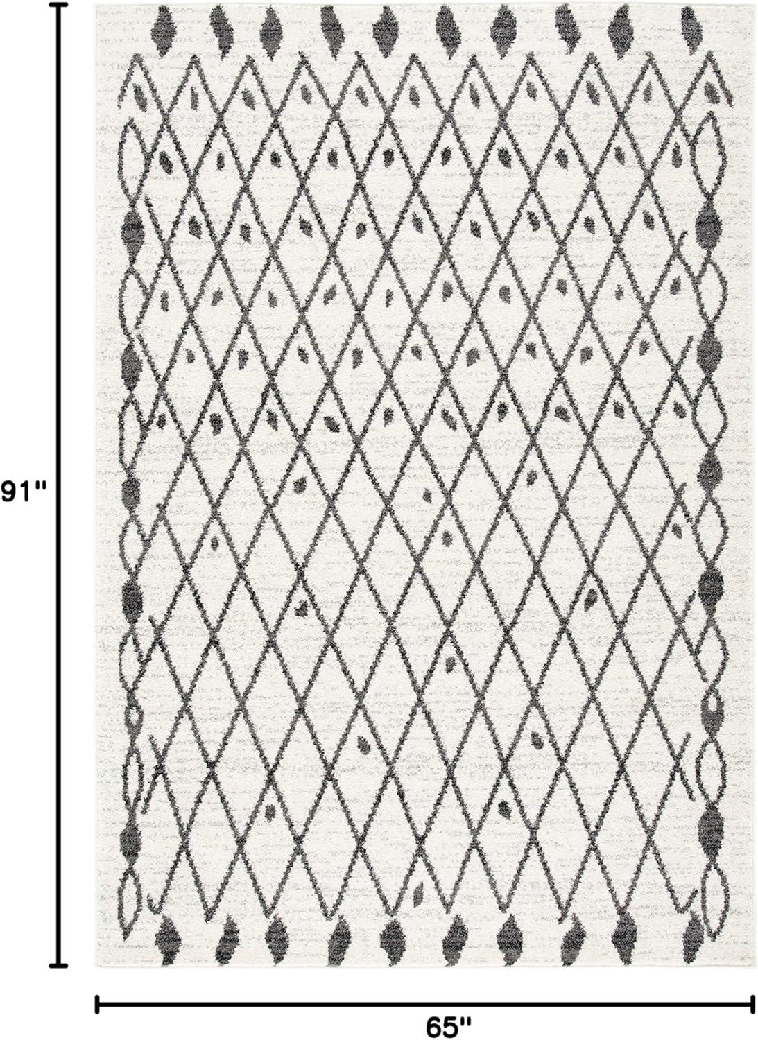 image:imageSAFAVIEH Tulum Collection Area Rug 55 x 77 Ivory amp Black Moroccan Boho Tribal Design NonShedding amp Easy to Clean Ideal for Living Room Bedroom Dining Space TUL650AIvoryBlack