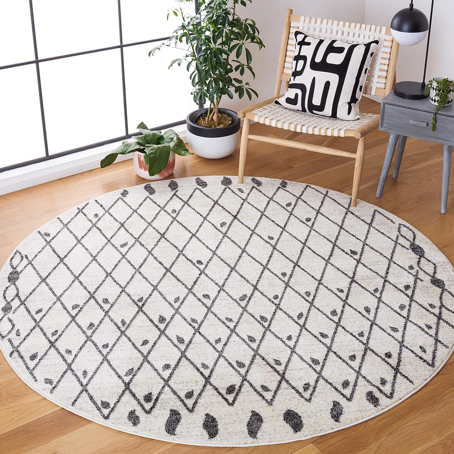 image:imageSAFAVIEH Tulum Collection Area Rug 55 x 77 Ivory amp Black Moroccan Boho Tribal Design NonShedding amp Easy to Clean Ideal for Living Room Bedroom Dining Space TUL650AIvoryBlack