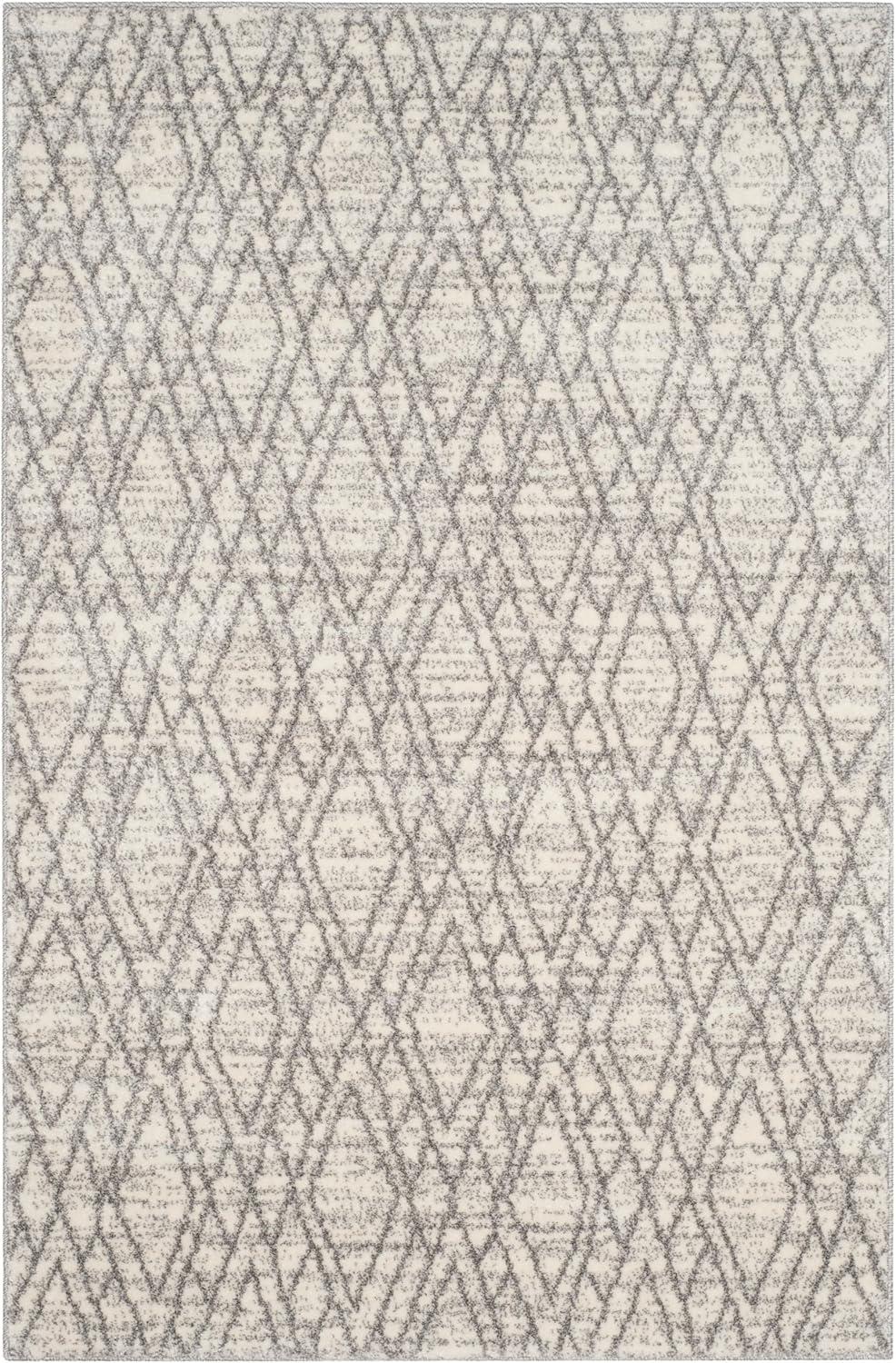 image:imageSAFAVIEH Tunisia Collection Accent Rug 4 x 6 Ivory amp Light Grey Moroccan Tribal Design NonShedding amp Easy Care Ideal for High Traffic Areas in Entryway Living Room Bedroom TUN295GIvoryLight Grey