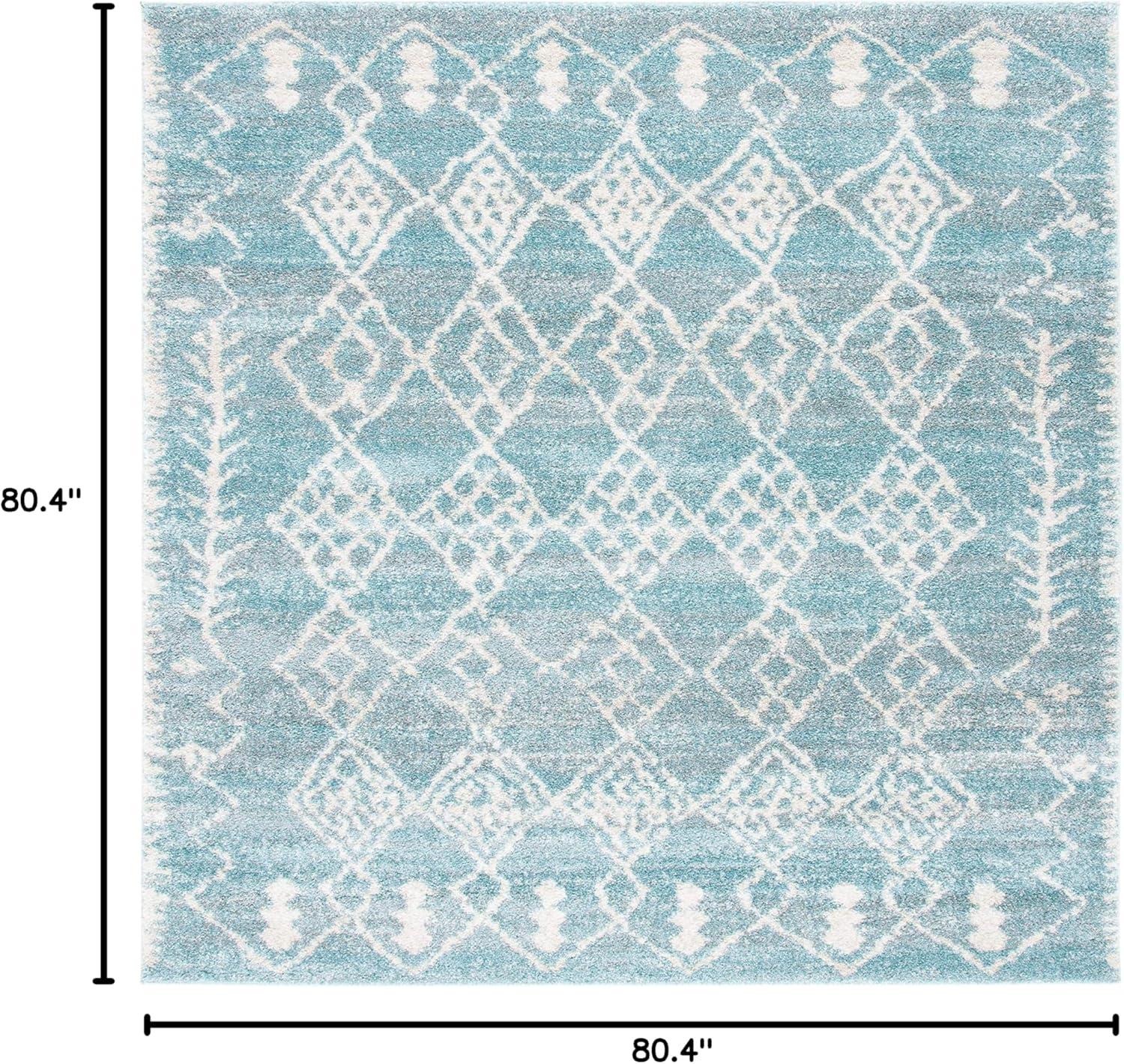 image:imageSAFAVIEH Tunisia Collection Area Rug 53 x 77 Aqua amp Ivory Moroccan Tribal Design NonShedding amp Easy Care Ideal for High Traffic Areas in Living Room Bedroom TUN736JAquaIvory