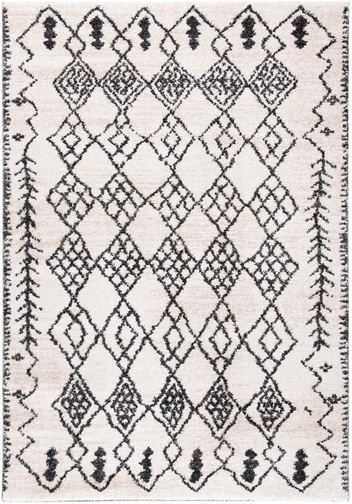 image:imageSAFAVIEH Tunisia Collection Area Rug 53 x 77 Aqua amp Ivory Moroccan Tribal Design NonShedding amp Easy Care Ideal for High Traffic Areas in Living Room Bedroom TUN736JIvoryBlack