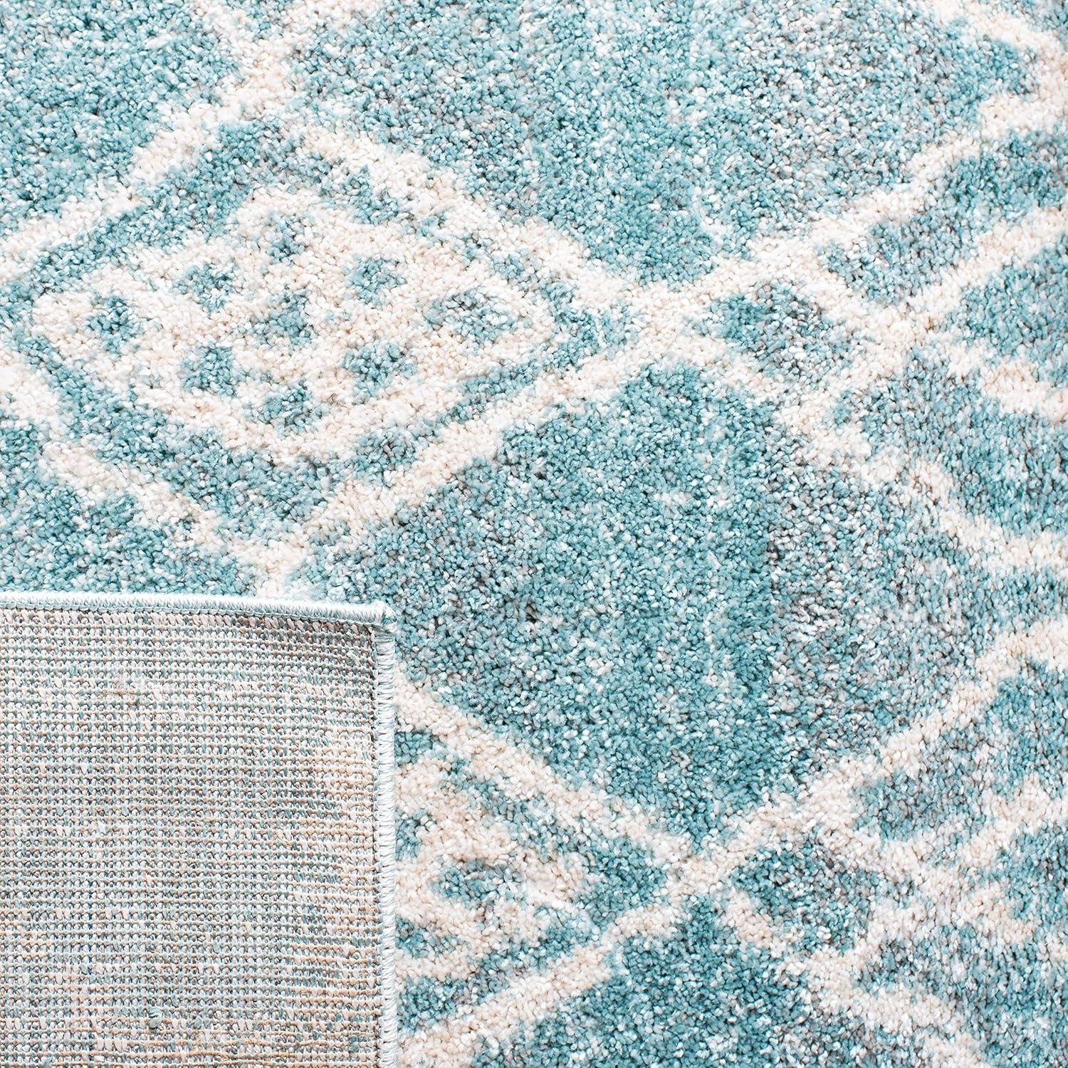 image:imageSAFAVIEH Tunisia Collection Area Rug 53 x 77 Aqua amp Ivory Moroccan Tribal Design NonShedding amp Easy Care Ideal for High Traffic Areas in Living Room Bedroom TUN736JAquaIvory