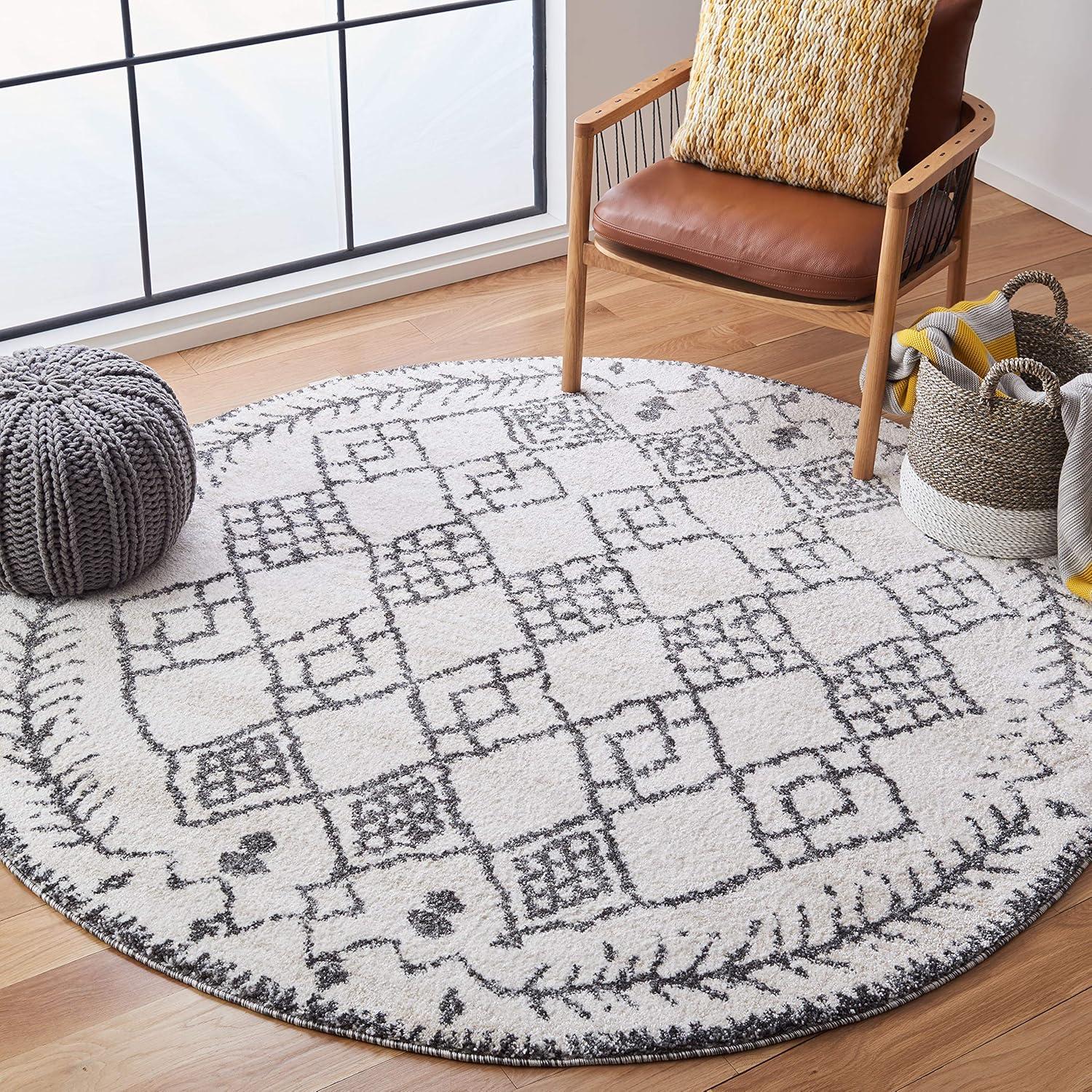 image:imageSAFAVIEH Tunisia Collection Area Rug 53 x 77 Aqua amp Ivory Moroccan Tribal Design NonShedding amp Easy Care Ideal for High Traffic Areas in Living Room Bedroom TUN736JIvoryBlack