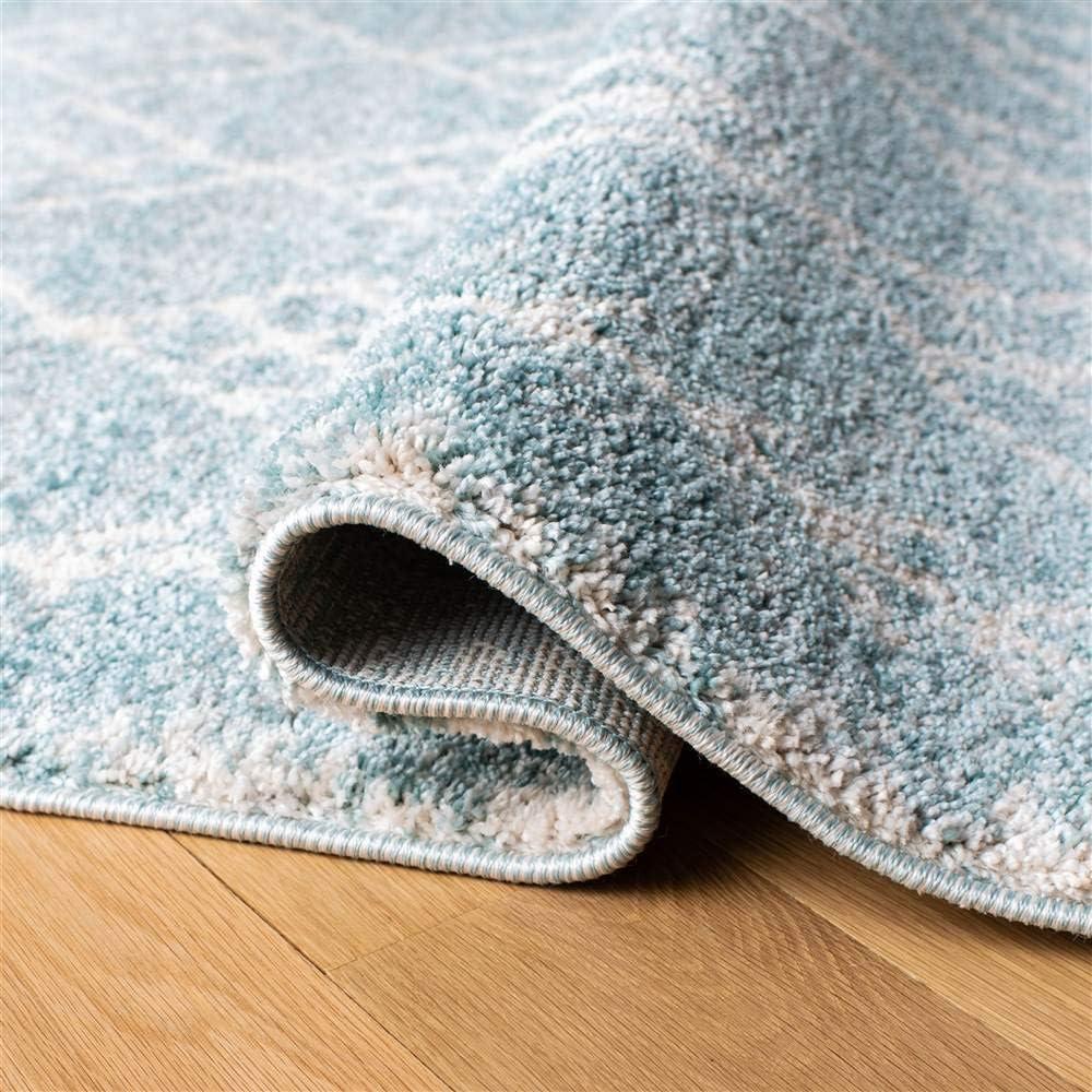 image:imageSAFAVIEH Tunisia Collection Area Rug 53 x 77 Aqua amp Ivory Moroccan Tribal Design NonShedding amp Easy Care Ideal for High Traffic Areas in Living Room Bedroom TUN736JAquaIvory
