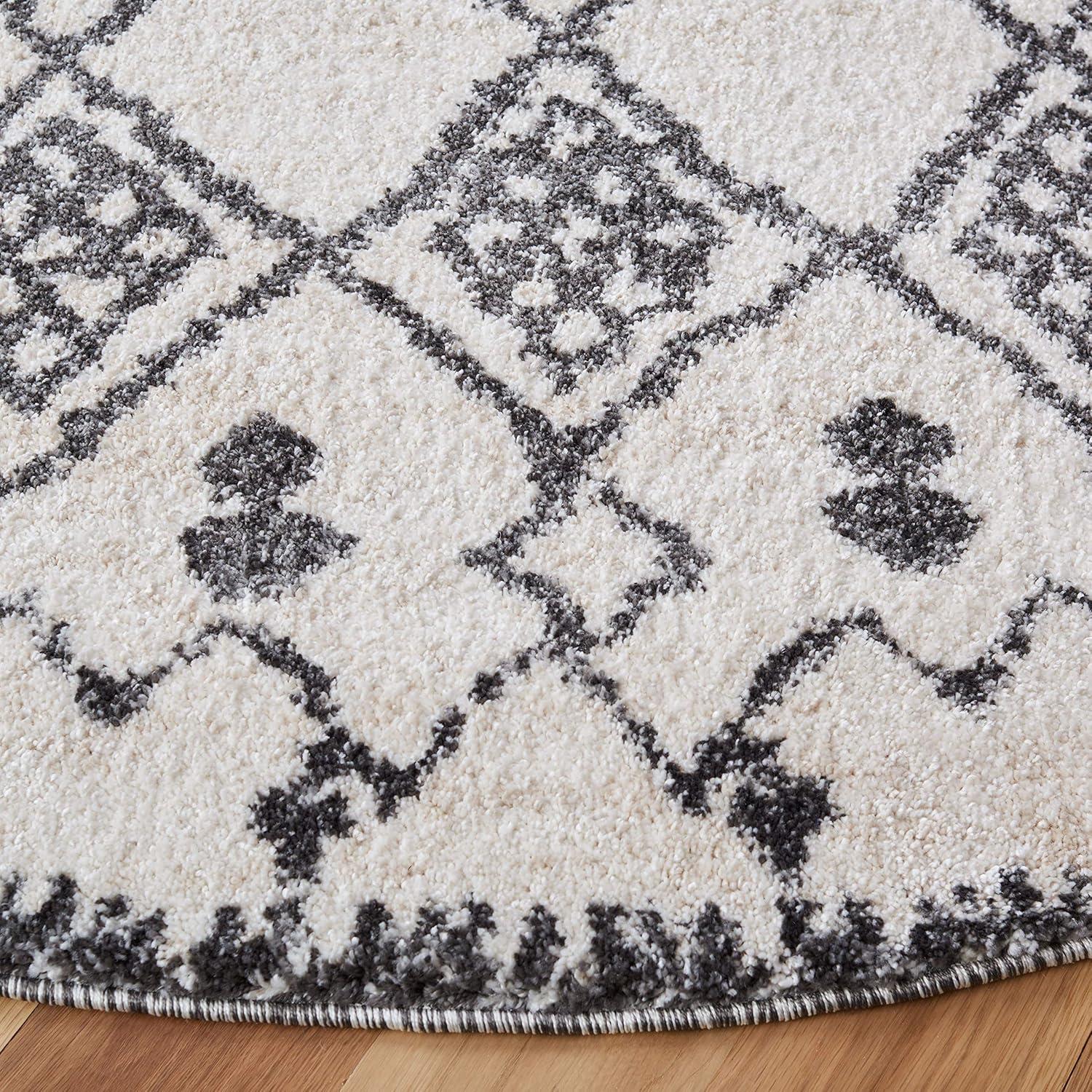 image:imageSAFAVIEH Tunisia Collection Area Rug 53 x 77 Aqua amp Ivory Moroccan Tribal Design NonShedding amp Easy Care Ideal for High Traffic Areas in Living Room Bedroom TUN736JIvoryBlack
