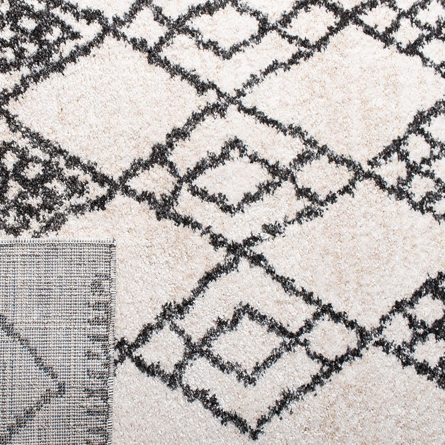 image:imageSAFAVIEH Tunisia Collection Area Rug 53 x 77 Aqua amp Ivory Moroccan Tribal Design NonShedding amp Easy Care Ideal for High Traffic Areas in Living Room Bedroom TUN736JIvoryBlack