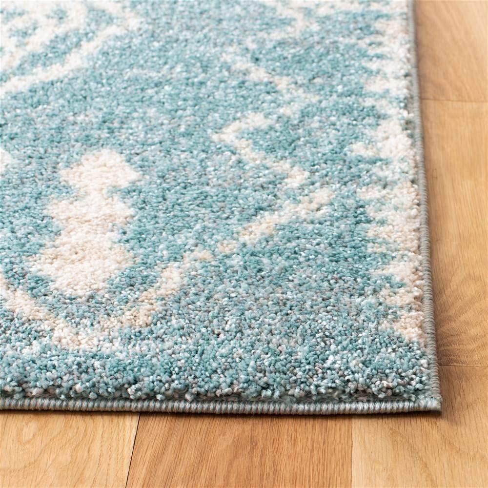 image:imageSAFAVIEH Tunisia Collection Area Rug 53 x 77 Aqua amp Ivory Moroccan Tribal Design NonShedding amp Easy Care Ideal for High Traffic Areas in Living Room Bedroom TUN736JAquaIvory