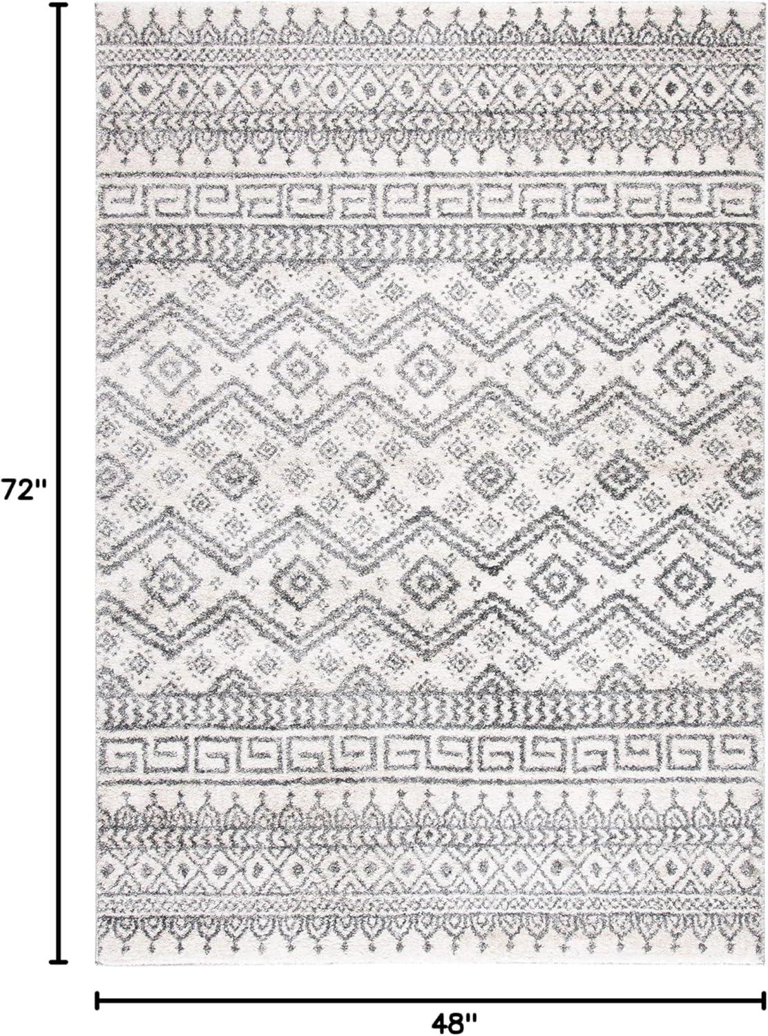 image:imageSAFAVIEH Tunisia Collection Area Rug 53 x 77 Black amp Ivory Moroccan Tribal Design NonShedding amp Easy Care Ideal for High Traffic Areas in Living Room Bedroom TUN737ZIvoryBlack