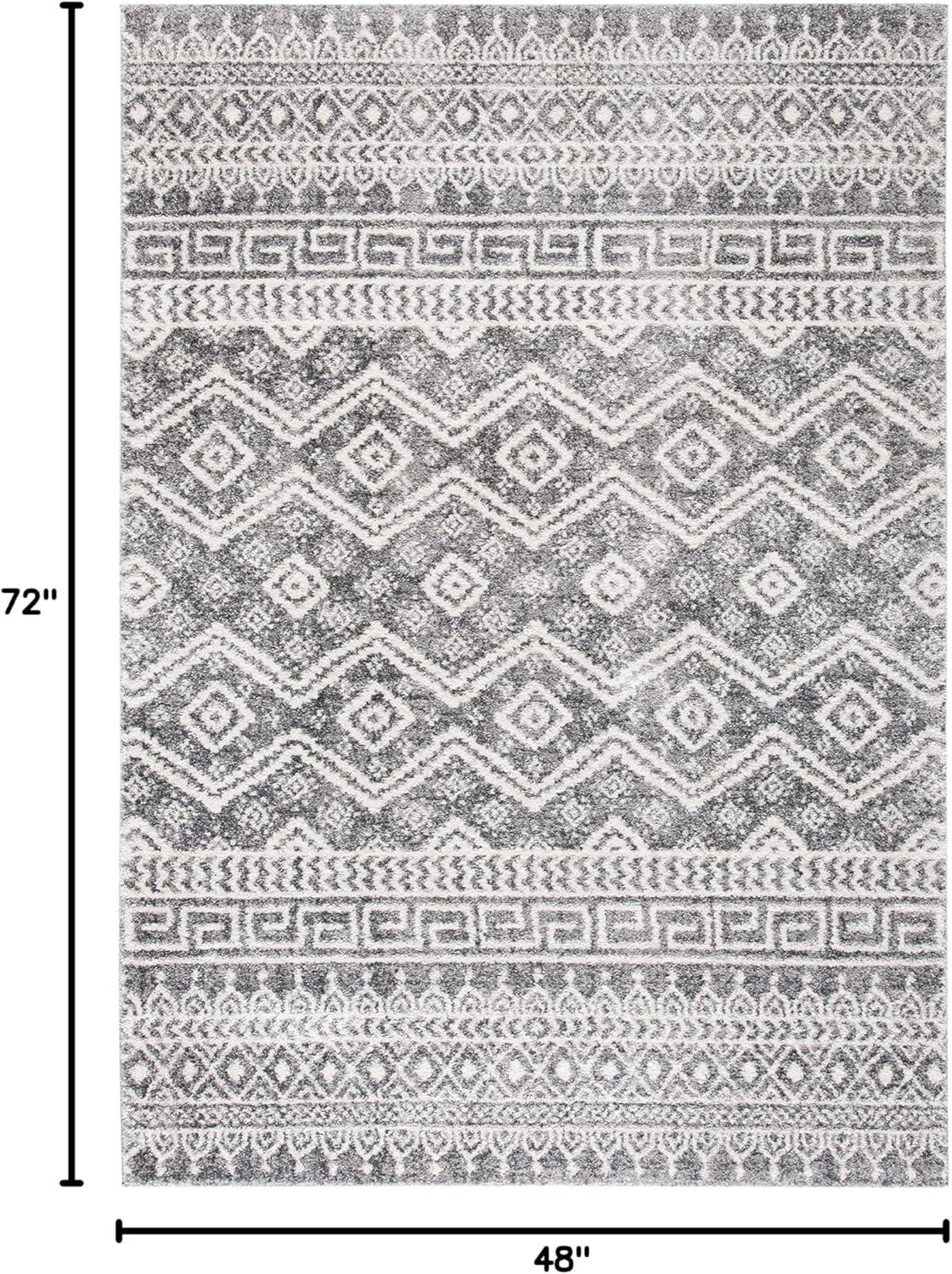image:imageSAFAVIEH Tunisia Collection Area Rug 53 x 77 Black amp Ivory Moroccan Tribal Design NonShedding amp Easy Care Ideal for High Traffic Areas in Living Room Bedroom TUN737ZBlackIvory