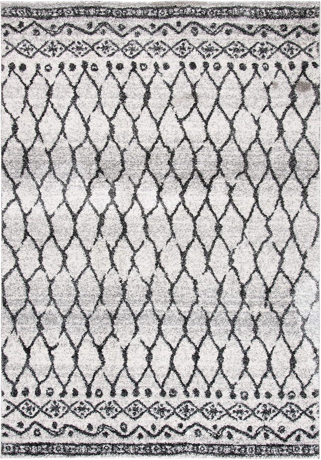 image:imageSAFAVIEH Tunisia Collection Area Rug 53 x 77 Ivory amp Black Moroccan Tribal Design NonShedding amp Easy Care Ideal for High Traffic Areas in Living Room Bedroom TUN760AIvoryBlack