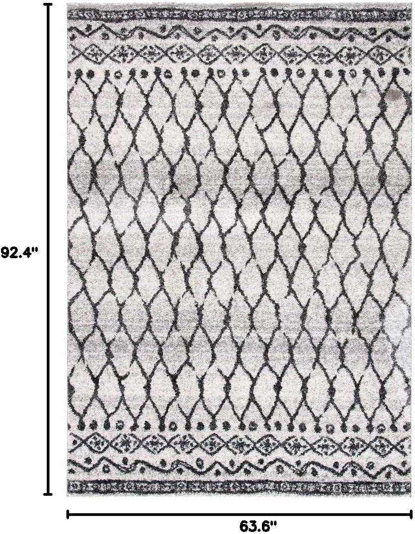 image:imageSAFAVIEH Tunisia Collection Area Rug 53 x 77 Ivory amp Black Moroccan Tribal Design NonShedding amp Easy Care Ideal for High Traffic Areas in Living Room Bedroom TUN760AIvoryBlack