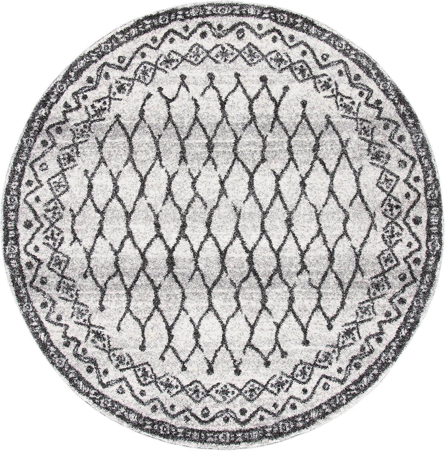 image:imageSAFAVIEH Tunisia Collection Area Rug 53 x 77 Ivory amp Black Moroccan Tribal Design NonShedding amp Easy Care Ideal for High Traffic Areas in Living Room Bedroom TUN760AIvoryBlack