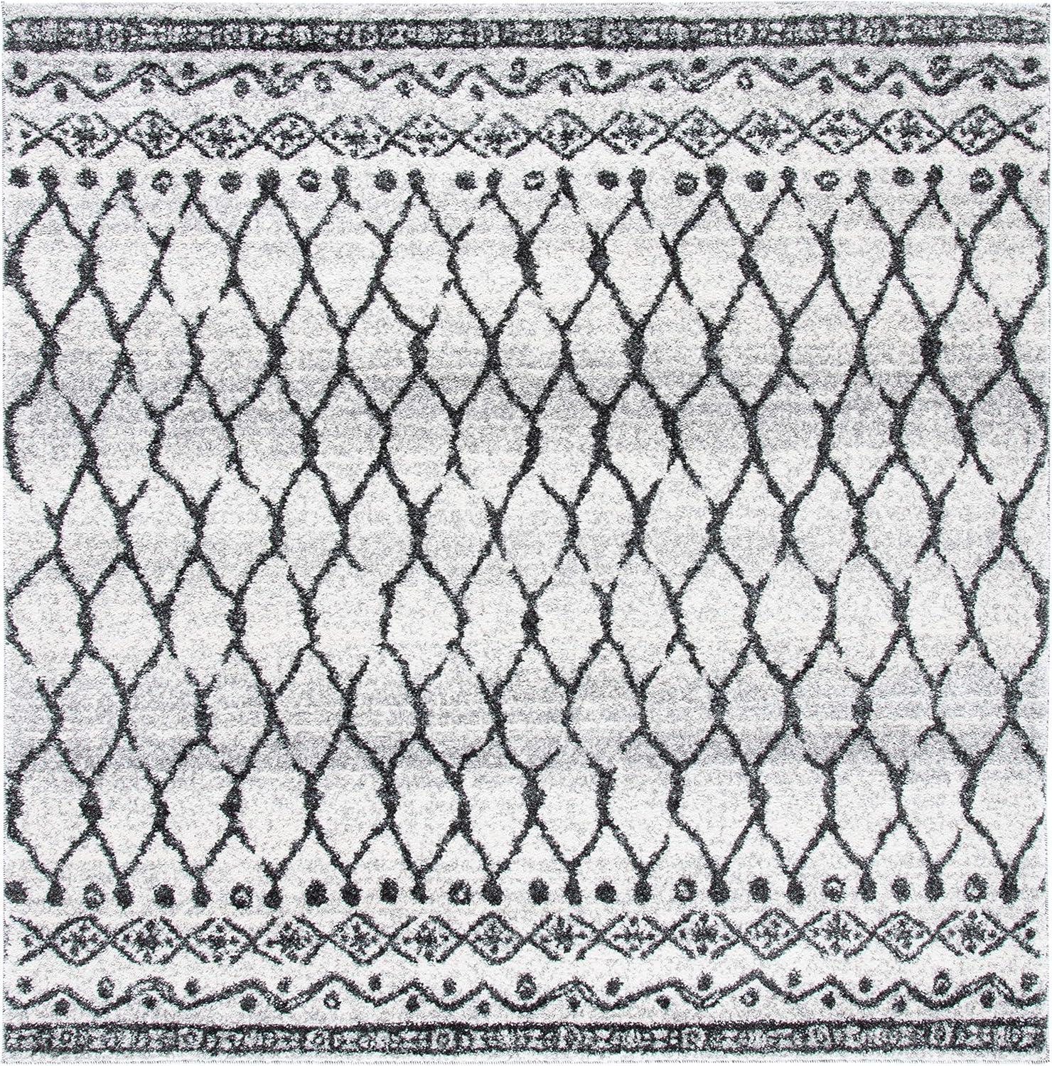 image:imageSAFAVIEH Tunisia Collection Area Rug 53 x 77 Ivory amp Black Moroccan Tribal Design NonShedding amp Easy Care Ideal for High Traffic Areas in Living Room Bedroom TUN760AIvoryBlack