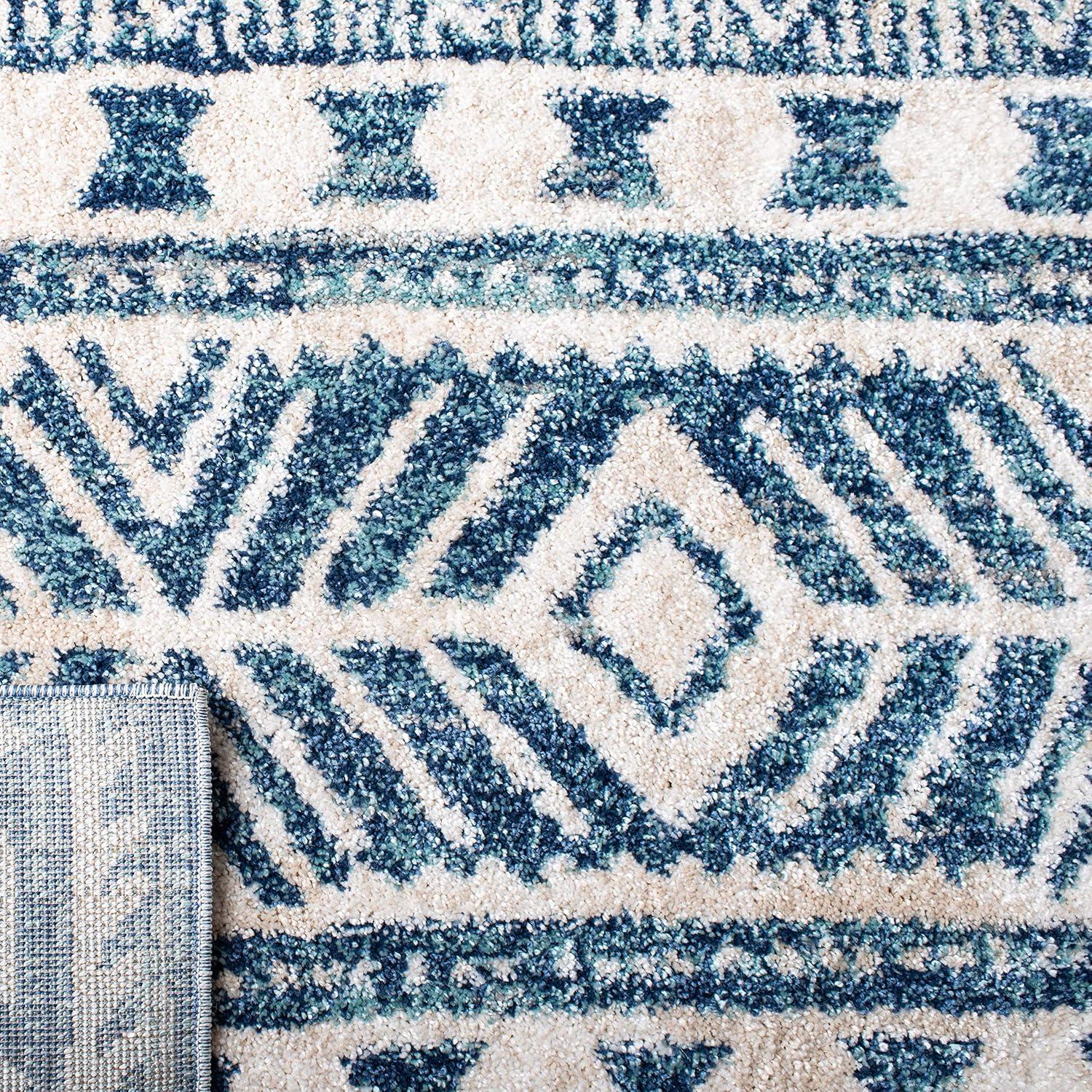 image:imageSAFAVIEH Tunisia Collection Area Rug 53 x 77 Navy amp Ivory Moroccan Tribal Design NonShedding amp Easy Care Ideal for High Traffic Areas in Living Room Bedroom TUN739NNavyIvory