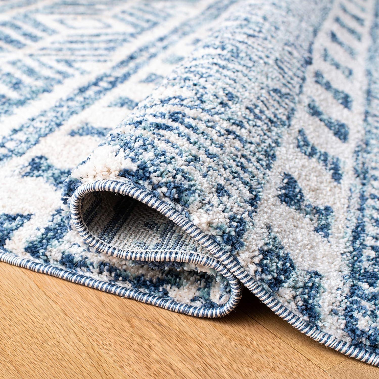 image:imageSAFAVIEH Tunisia Collection Area Rug 53 x 77 Navy amp Ivory Moroccan Tribal Design NonShedding amp Easy Care Ideal for High Traffic Areas in Living Room Bedroom TUN739NNavyIvory
