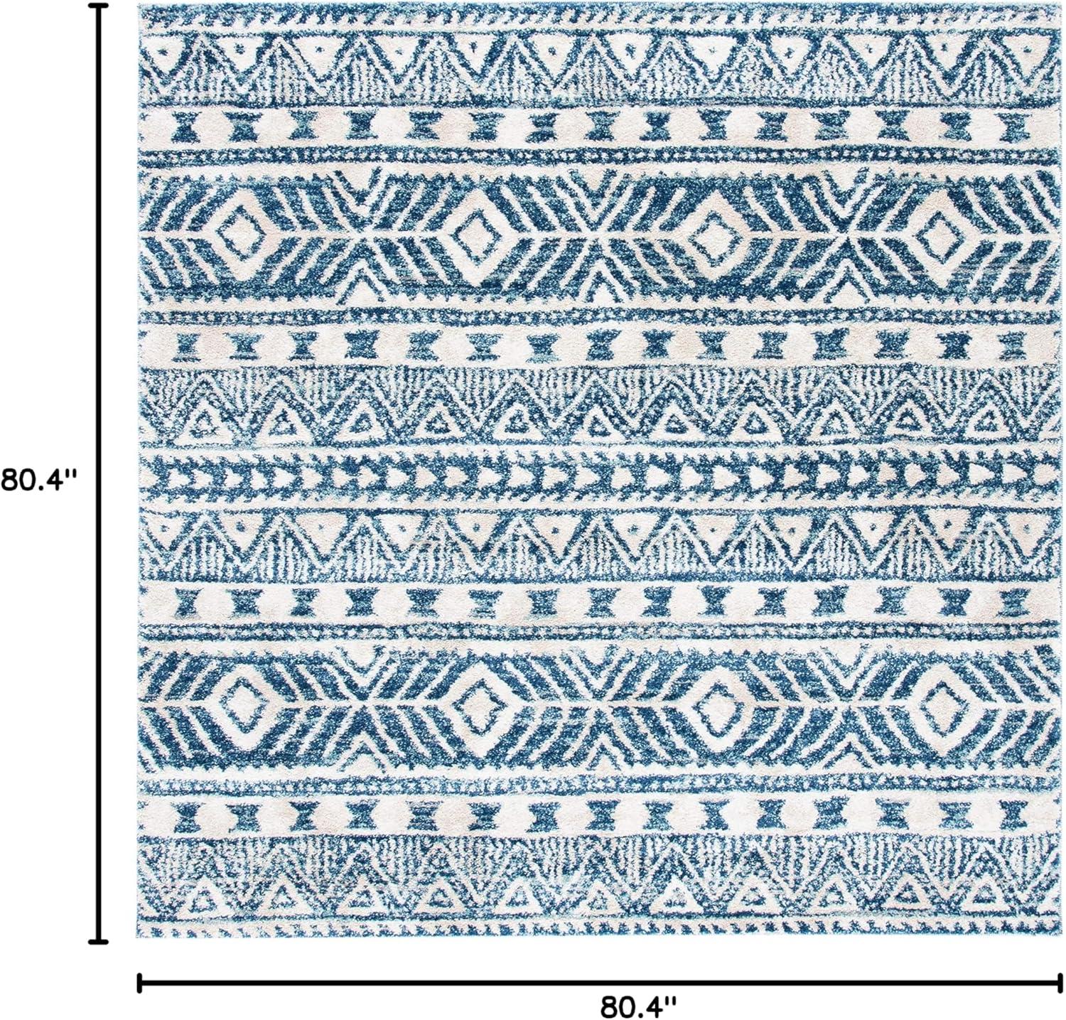 image:imageSAFAVIEH Tunisia Collection Area Rug 53 x 77 Navy amp Ivory Moroccan Tribal Design NonShedding amp Easy Care Ideal for High Traffic Areas in Living Room Bedroom TUN739NNavyIvory