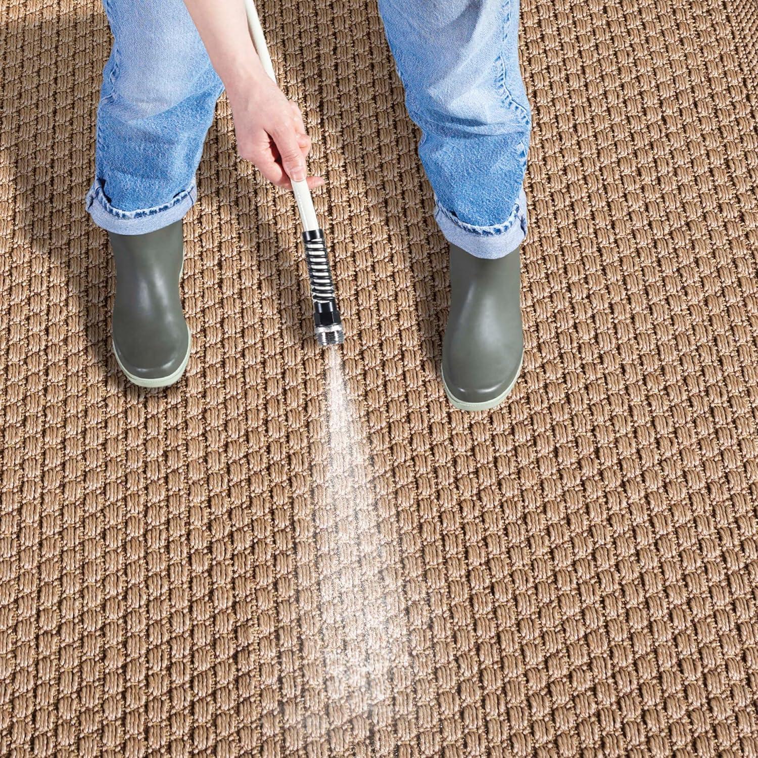 image:imageSAFAVIEH Washable Rug Outdoor Atrium Sisal Collection 5 x 76 Beige NonShedding amp Easy to Clean Ideal for Patio Backyard Mudroom ATM102BBeige
