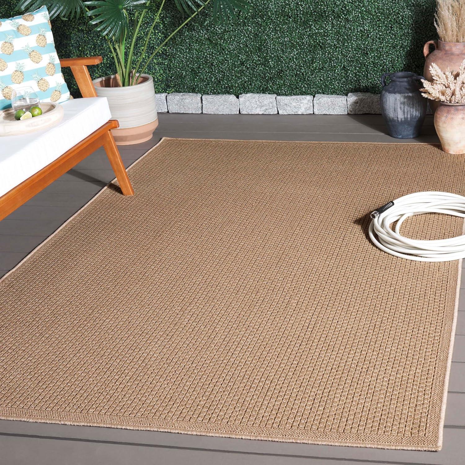 image:imageSAFAVIEH Washable Rug Outdoor Atrium Sisal Collection 5 x 76 Beige NonShedding amp Easy to Clean Ideal for Patio Backyard Mudroom ATM102BBeige