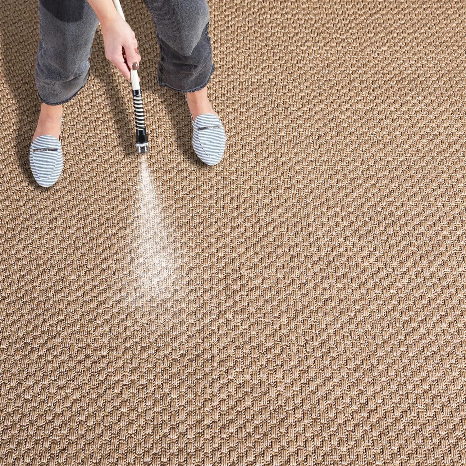 image:imageSAFAVIEH Washable Rug Outdoor Atrium Sisal Collection 53 x 76 Beige NonShedding amp Easy to Clean Ideal for Patio Backyard Mudroom ATM100BBeige