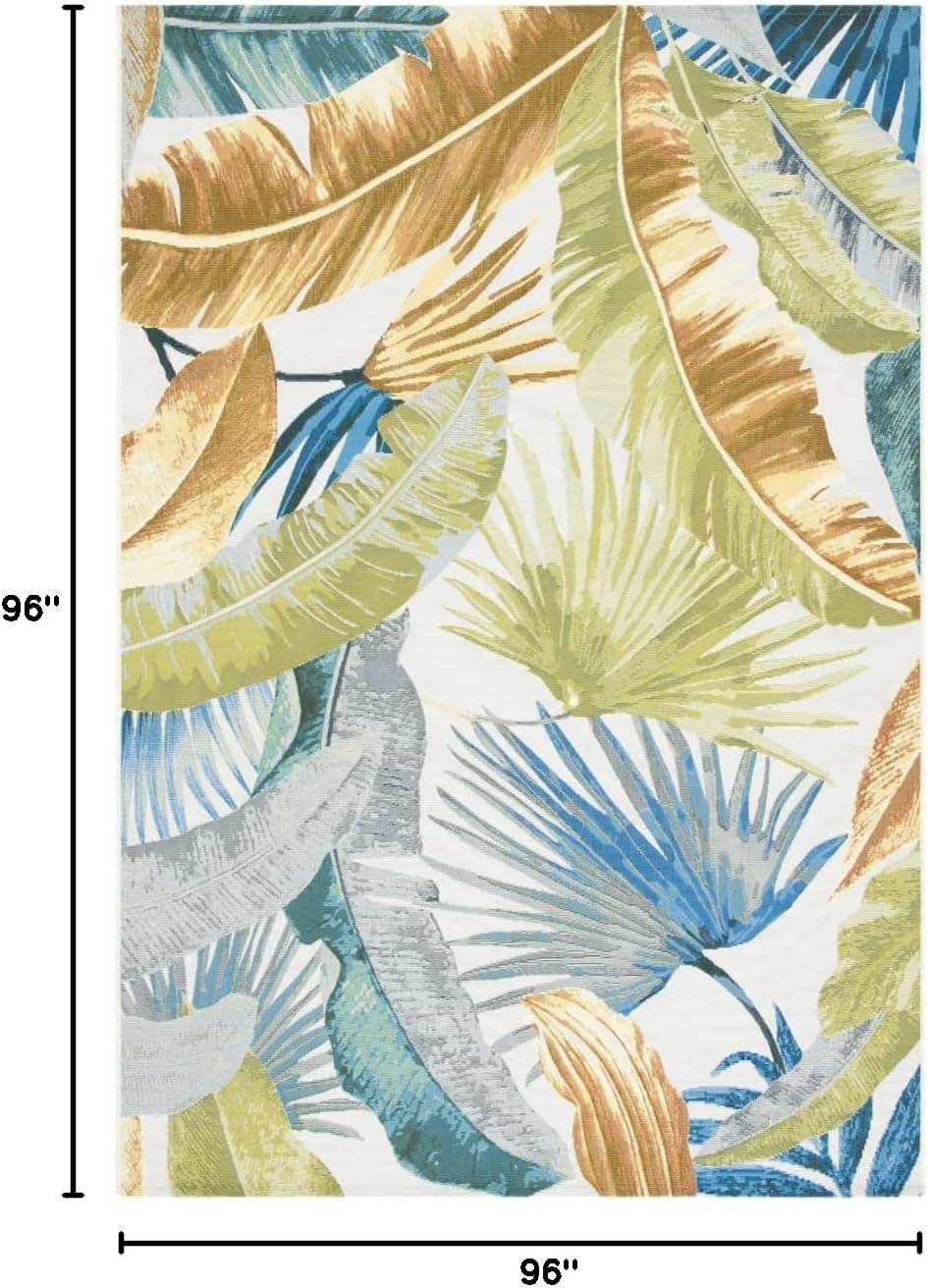 image:imageSAFAVIEH Washable Rug Outdoor Barbados Collection 53 x 76 Gold amp Green NonShedding amp Easy to Clean Ideal for Patio Backyard Mudroom BAR520CGoldGreen