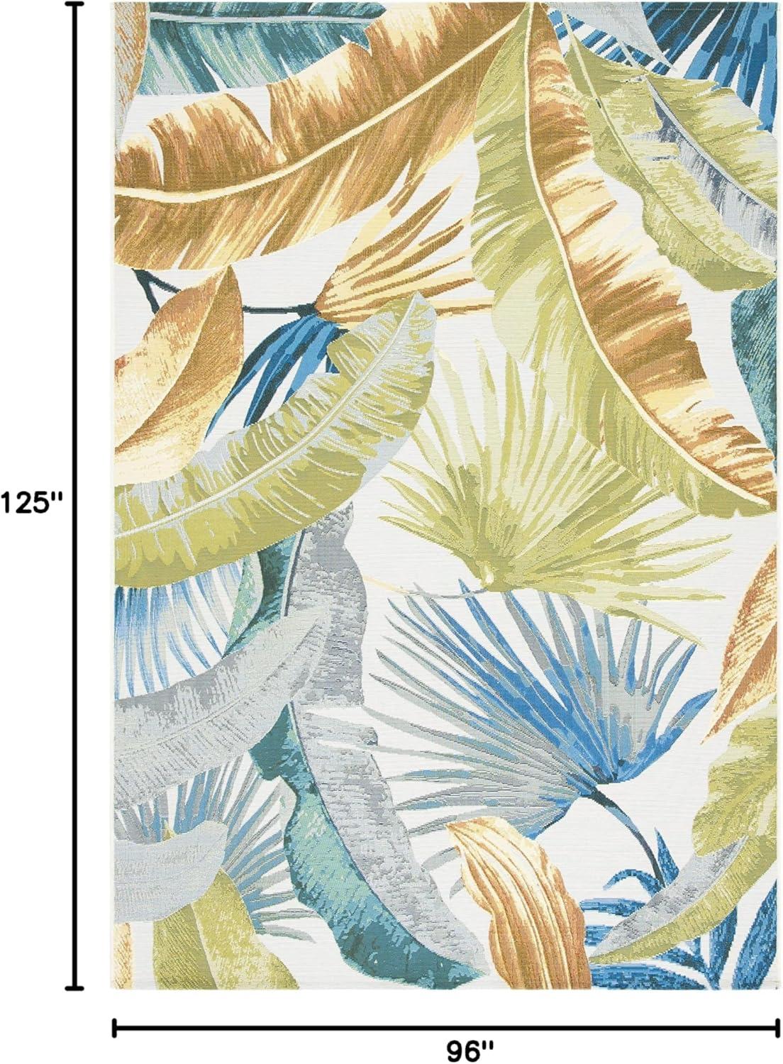 image:imageSAFAVIEH Washable Rug Outdoor Barbados Collection 53 x 76 Gold amp Green NonShedding amp Easy to Clean Ideal for Patio Backyard Mudroom BAR520CGoldGreen