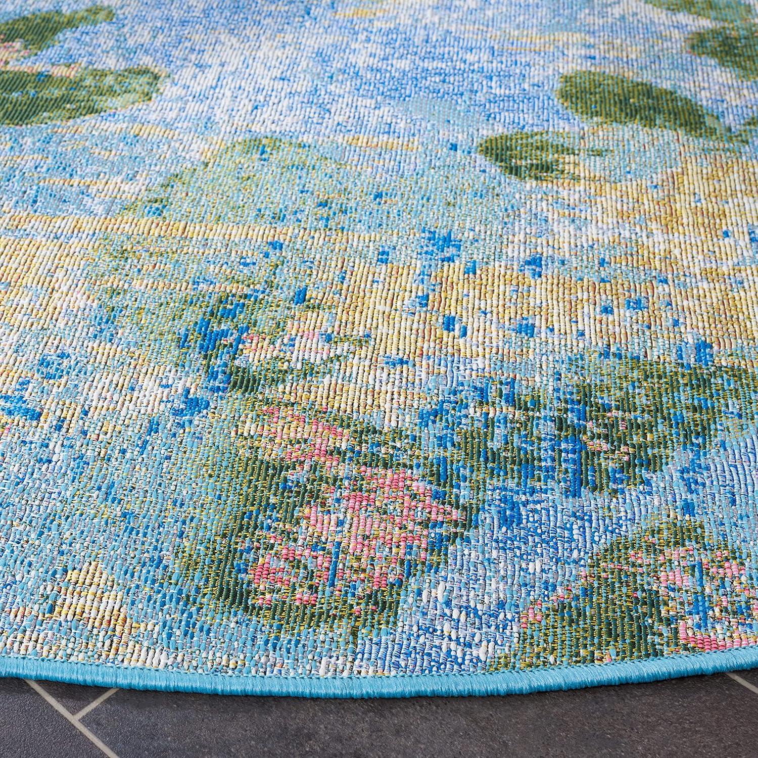 image:imageSAFAVIEH Washable Rug Outdoor Barbados Collection 8 x 105 Light Blue amp Green NonShedding amp Easy to Clean Ideal for Patio Backyard Mudroom BAR522MLight BlueGreen