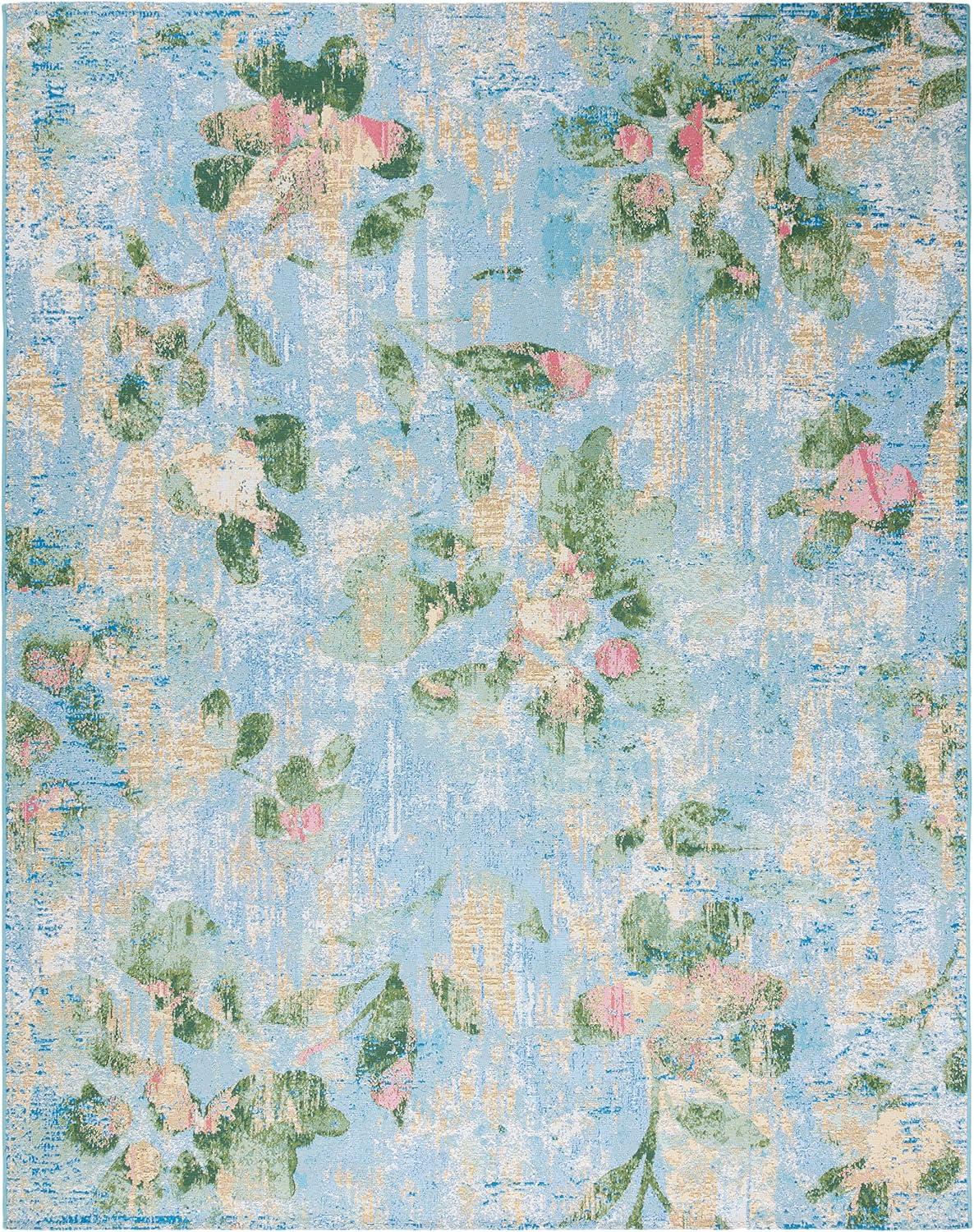 image:imageSAFAVIEH Washable Rug Outdoor Barbados Collection 8 x 105 Light Blue amp Green NonShedding amp Easy to Clean Ideal for Patio Backyard Mudroom BAR522MLight BlueGreen