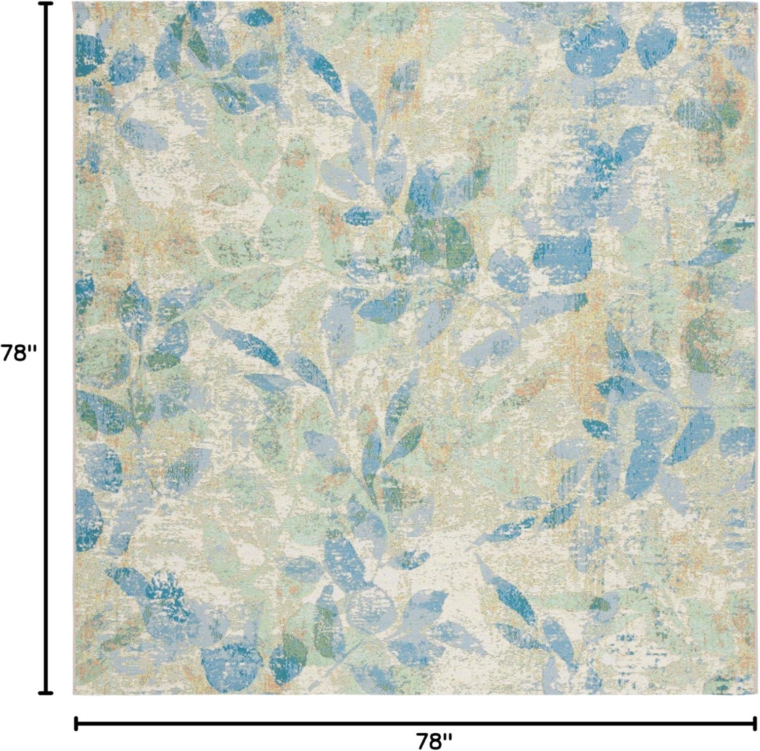 image:imageSAFAVIEH Washable Rug Outdoor Barbados Collection 91 x 125 Blue amp Ivory NonShedding amp Easy to Clean Ideal for Patio Backyard Mudroom BAR594MBlueIvory