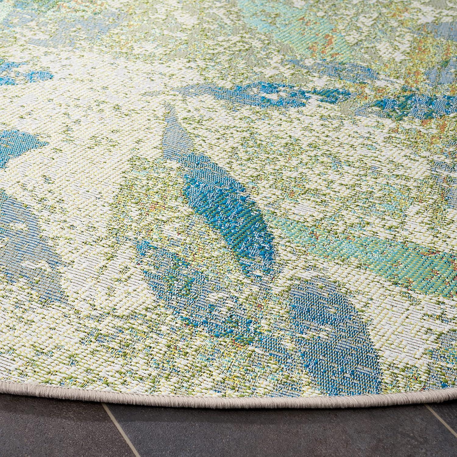 image:imageSAFAVIEH Washable Rug Outdoor Barbados Collection 91 x 125 Blue amp Ivory NonShedding amp Easy to Clean Ideal for Patio Backyard Mudroom BAR594MBlueIvory