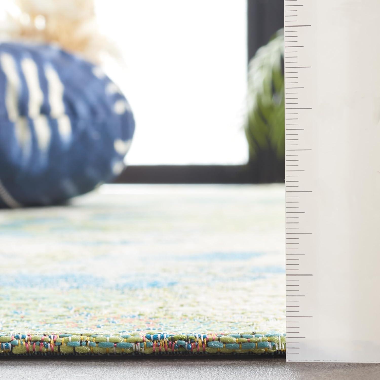 image:imageSAFAVIEH Washable Rug Outdoor Barbados Collection 91 x 125 Blue amp Ivory NonShedding amp Easy to Clean Ideal for Patio Backyard Mudroom BAR594MBlueIvory