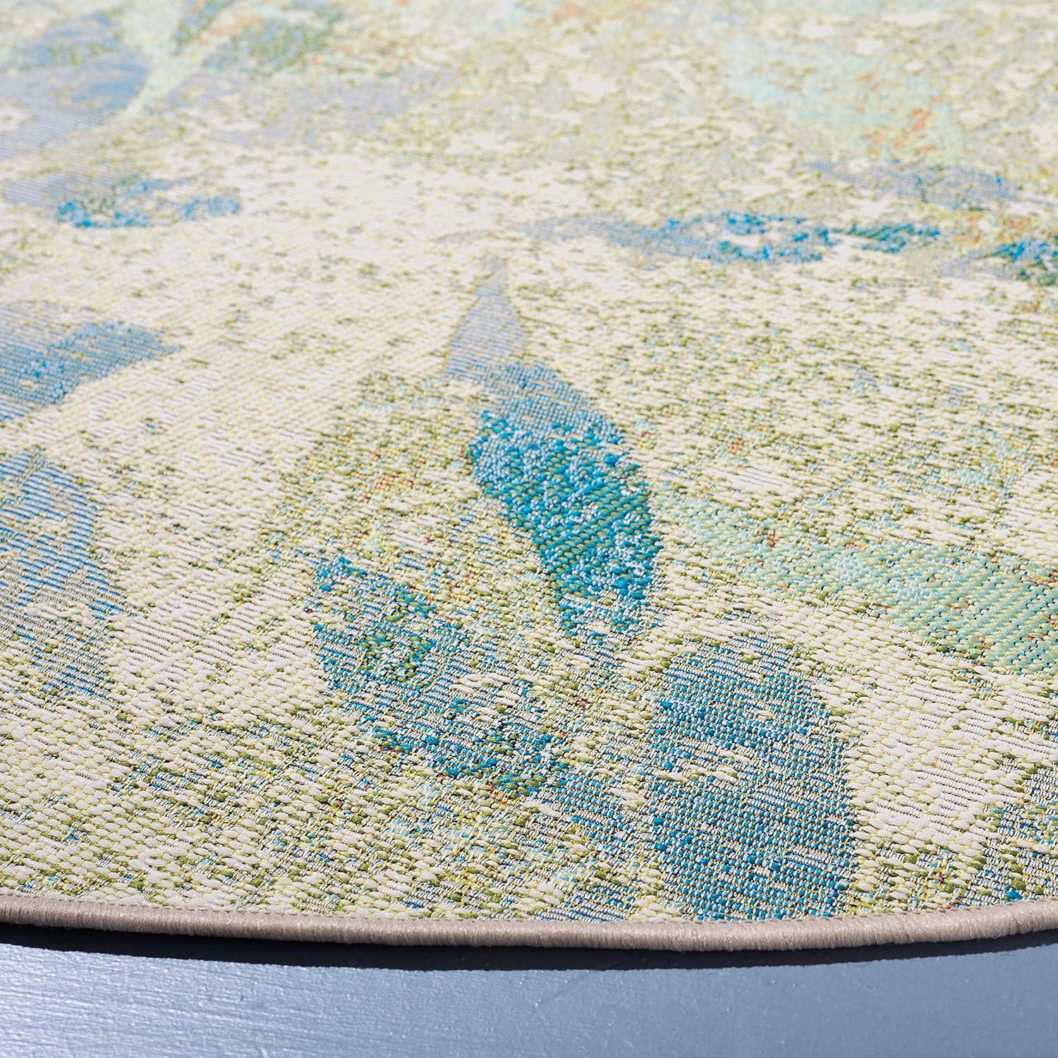 image:imageSAFAVIEH Washable Rug Outdoor Barbados Collection 91 x 125 Blue amp Ivory NonShedding amp Easy to Clean Ideal for Patio Backyard Mudroom BAR594MBlueIvory