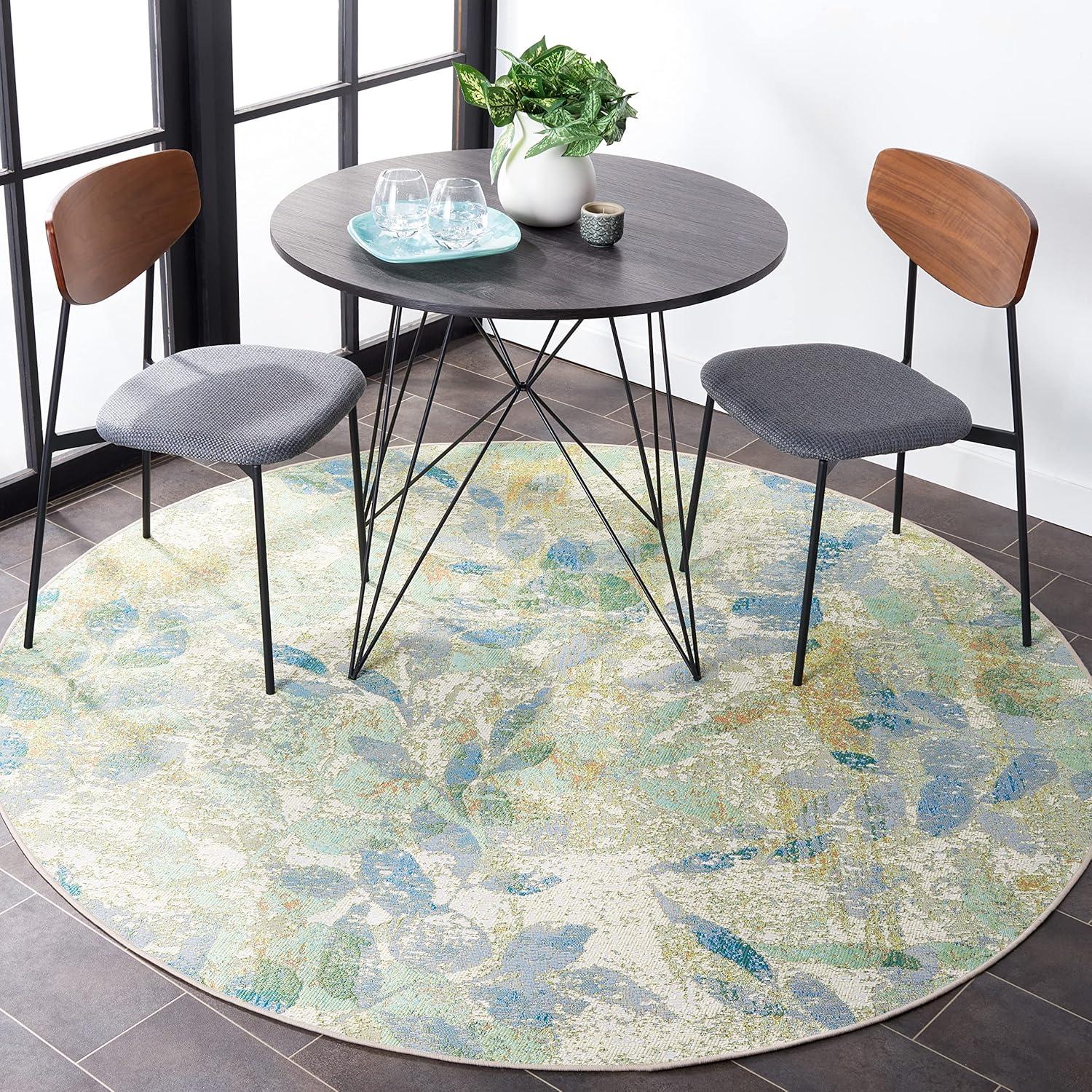 image:imageSAFAVIEH Washable Rug Outdoor Barbados Collection 91 x 125 Blue amp Ivory NonShedding amp Easy to Clean Ideal for Patio Backyard Mudroom BAR594MBlueIvory