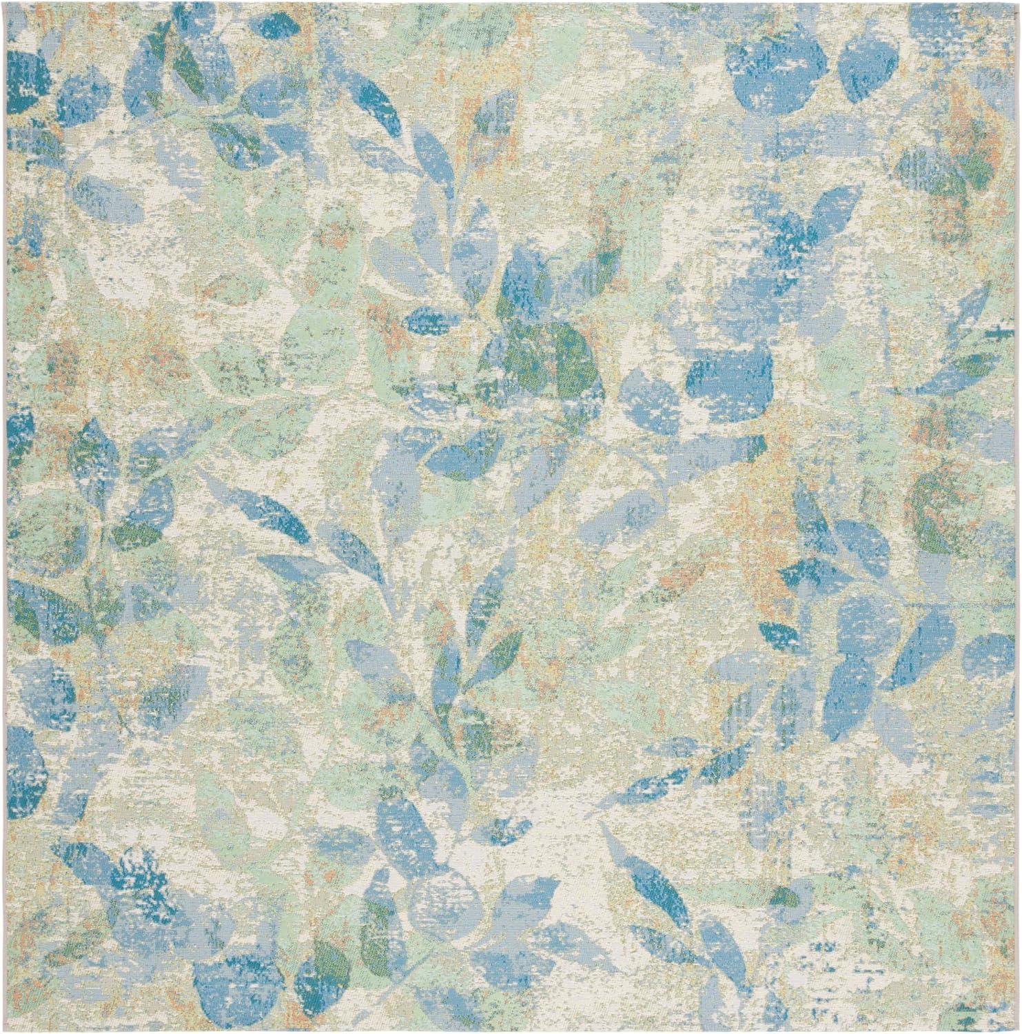 image:imageSAFAVIEH Washable Rug Outdoor Barbados Collection 91 x 125 Blue amp Ivory NonShedding amp Easy to Clean Ideal for Patio Backyard Mudroom BAR594MBlueIvory