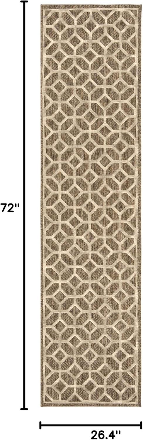 image:imageSAFAVIEH Washable Rug Outdoor Beach House Collection 8 x 10 Beige amp Cream NonShedding amp Easy to Clean Ideal for Patio Backyard Mudroom BHS127DBeigeCream