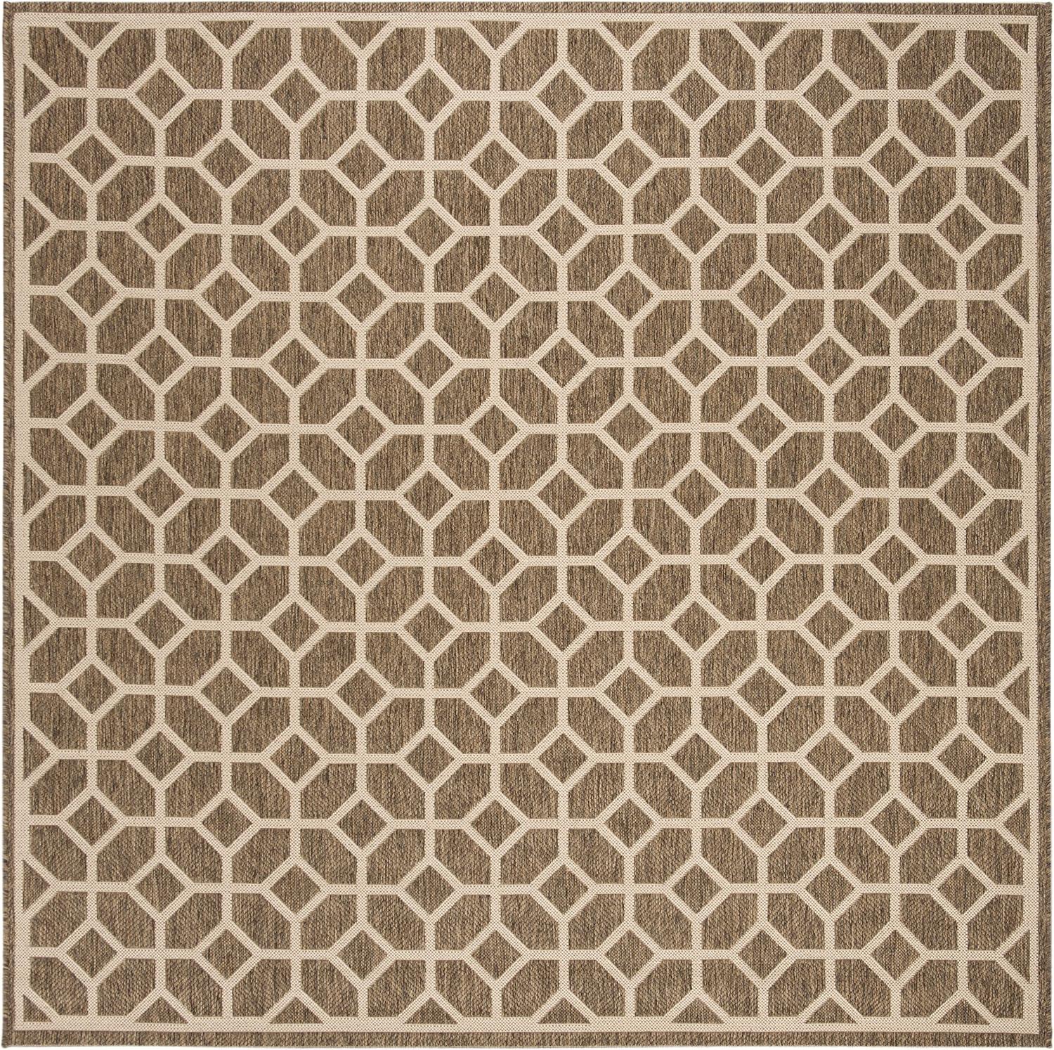 image:imageSAFAVIEH Washable Rug Outdoor Beach House Collection 8 x 10 Beige amp Cream NonShedding amp Easy to Clean Ideal for Patio Backyard Mudroom BHS127DBeigeCream