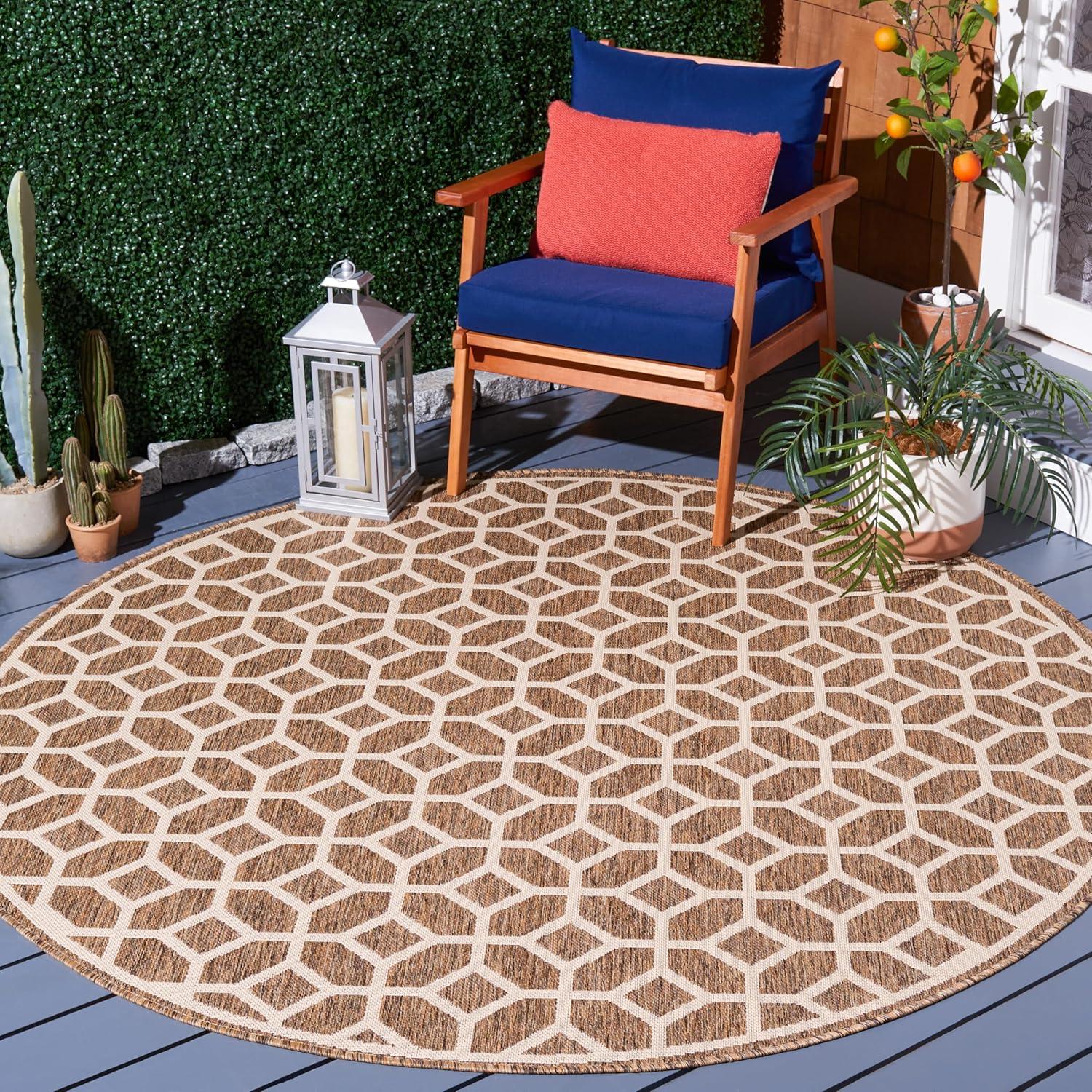 image:imageSAFAVIEH Washable Rug Outdoor Beach House Collection 8 x 10 Beige amp Cream NonShedding amp Easy to Clean Ideal for Patio Backyard Mudroom BHS127DBeigeCream