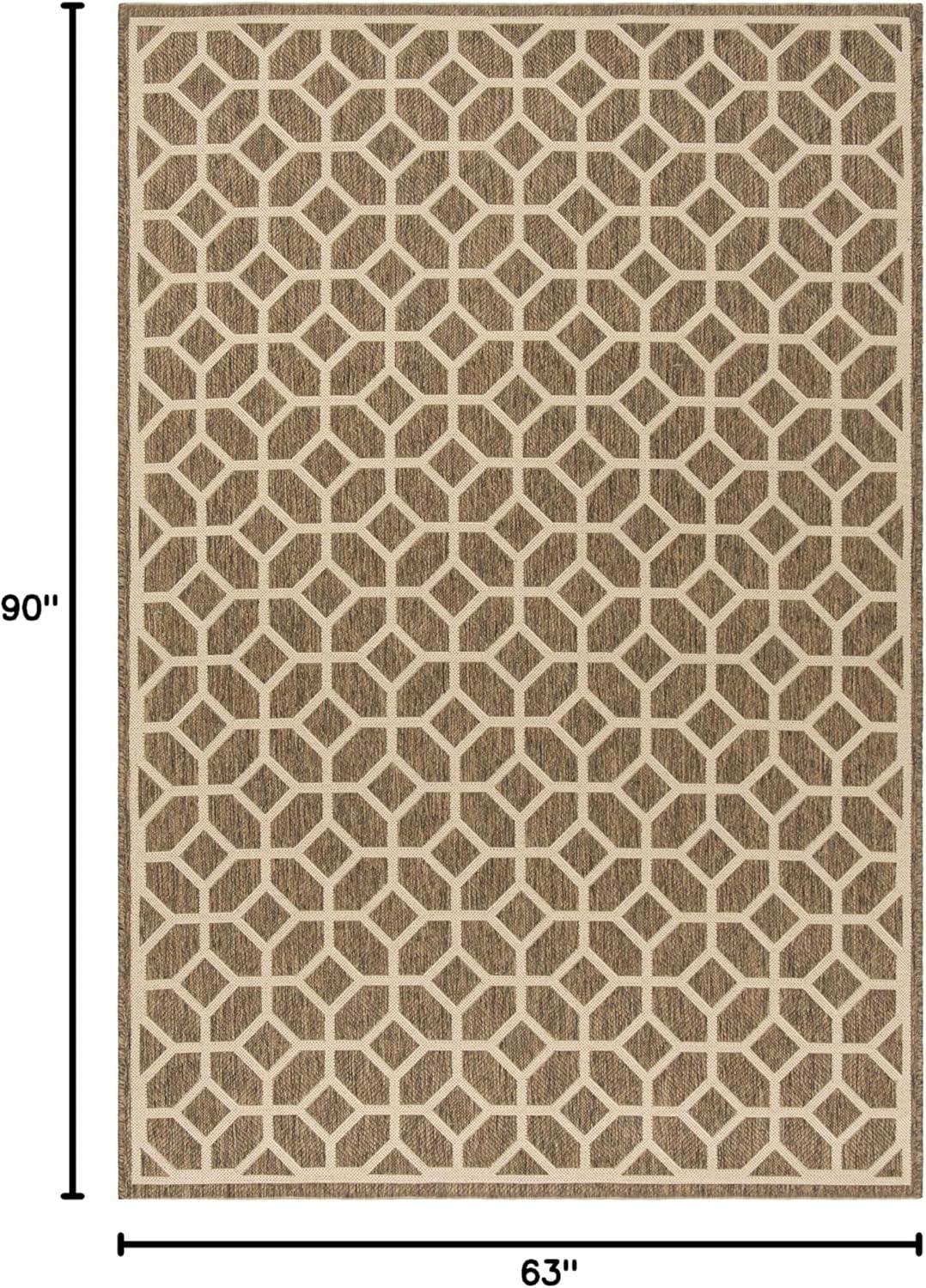 image:imageSAFAVIEH Washable Rug Outdoor Beach House Collection 8 x 10 Beige amp Cream NonShedding amp Easy to Clean Ideal for Patio Backyard Mudroom BHS127DBeigeCream