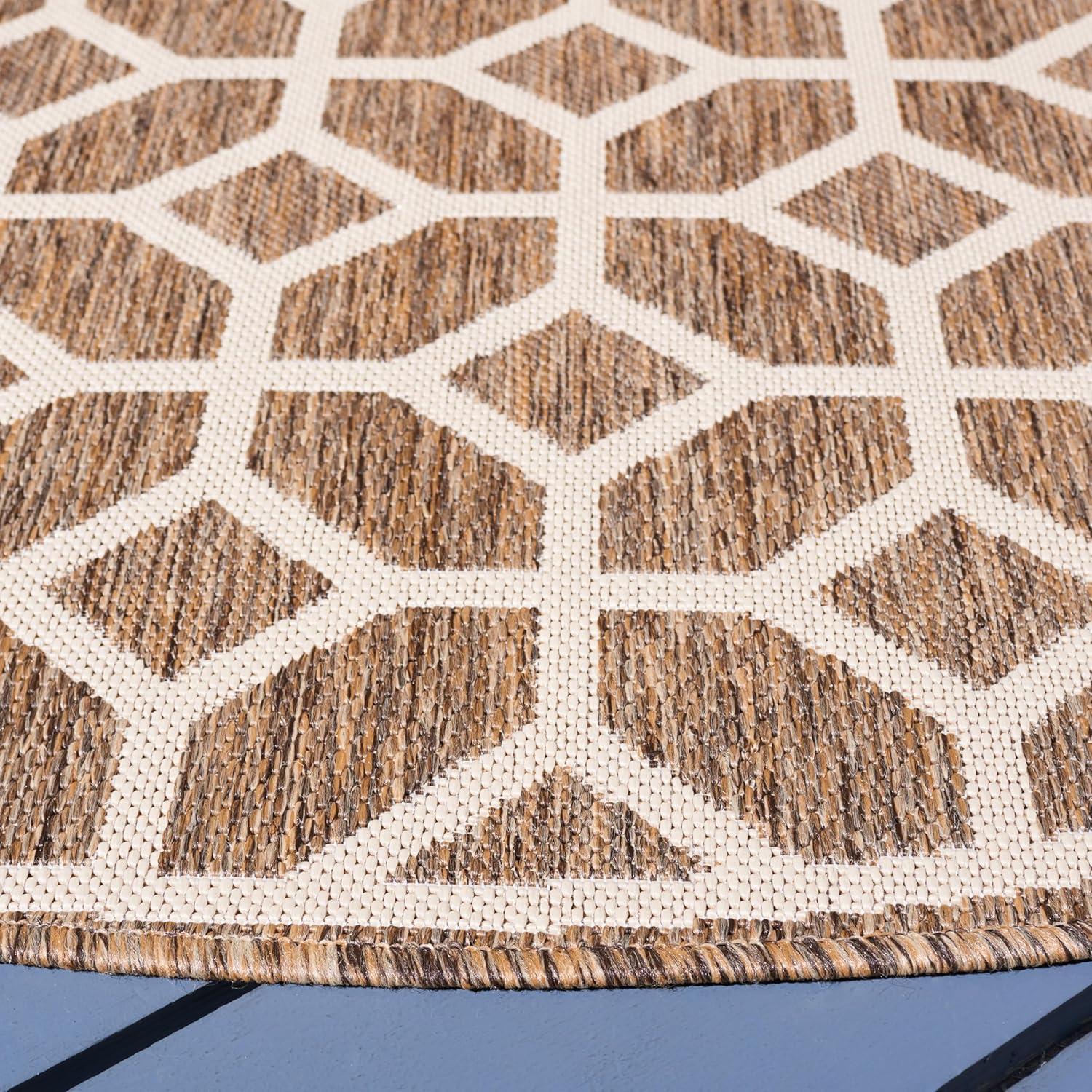 image:imageSAFAVIEH Washable Rug Outdoor Beach House Collection 8 x 10 Beige amp Cream NonShedding amp Easy to Clean Ideal for Patio Backyard Mudroom BHS127DBeigeCream