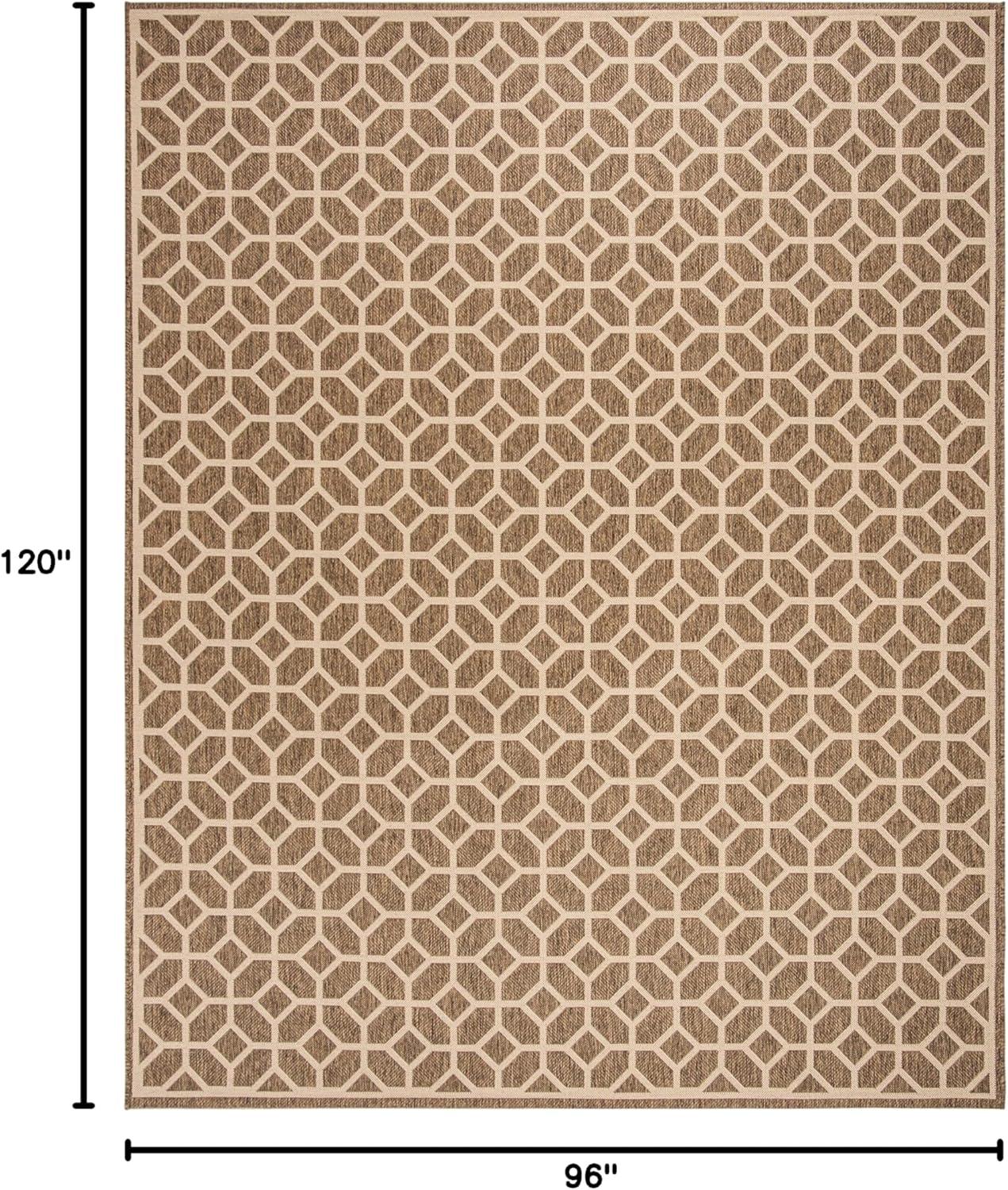 image:imageSAFAVIEH Washable Rug Outdoor Beach House Collection 8 x 10 Beige amp Cream NonShedding amp Easy to Clean Ideal for Patio Backyard Mudroom BHS127DBeigeCream