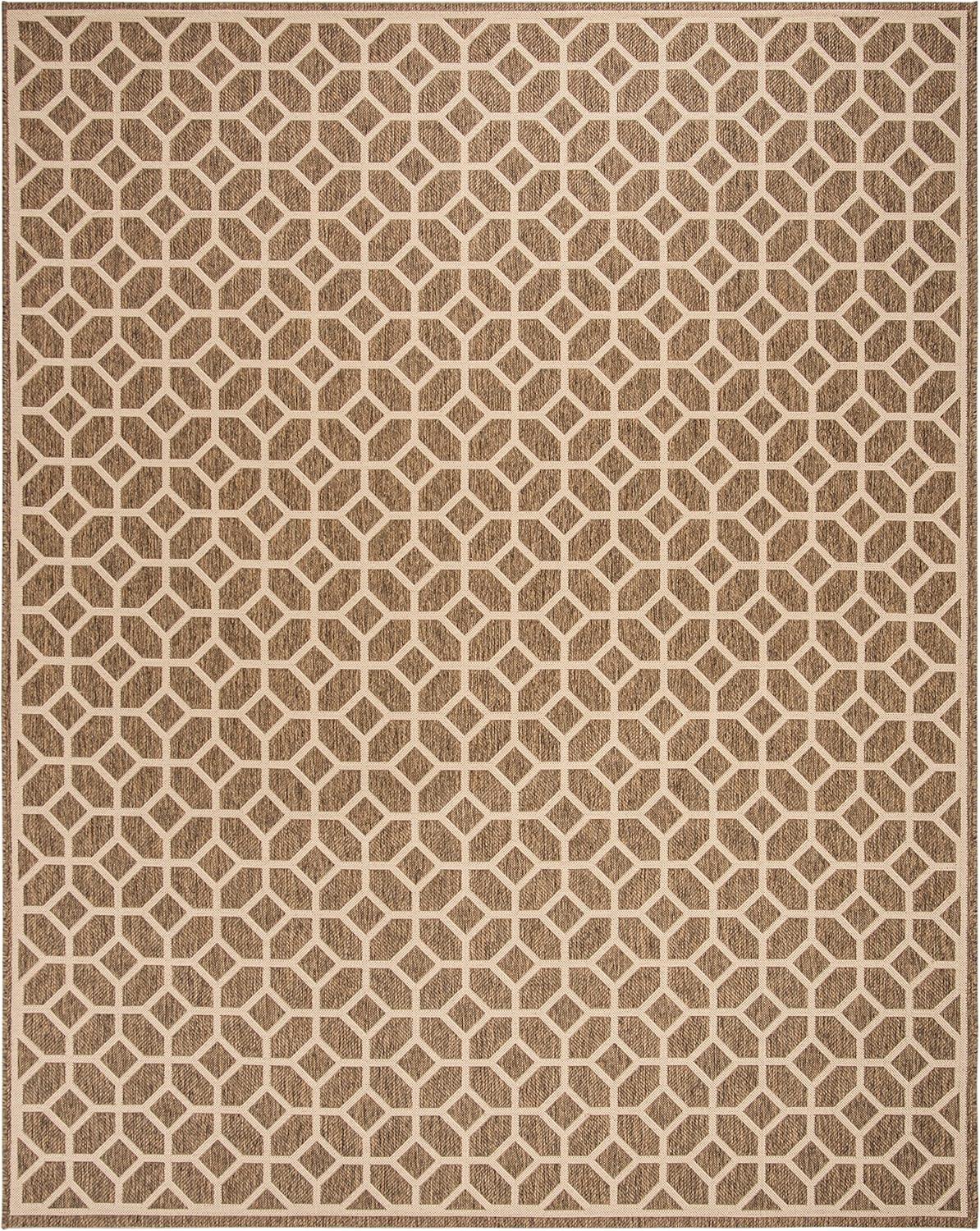 image:imageSAFAVIEH Washable Rug Outdoor Beach House Collection 8 x 10 Beige amp Cream NonShedding amp Easy to Clean Ideal for Patio Backyard Mudroom BHS127DBeigeCream