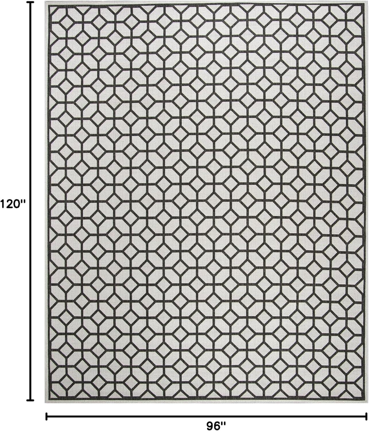 image:imageSAFAVIEH Washable Rug Outdoor Beach House Collection 8 x 10 Beige amp Cream NonShedding amp Easy to Clean Ideal for Patio Backyard Mudroom BHS127DLight GreyCharcoal