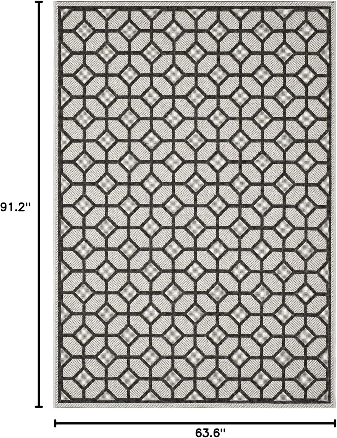 image:imageSAFAVIEH Washable Rug Outdoor Beach House Collection 8 x 10 Beige amp Cream NonShedding amp Easy to Clean Ideal for Patio Backyard Mudroom BHS127DLight GreyCharcoal