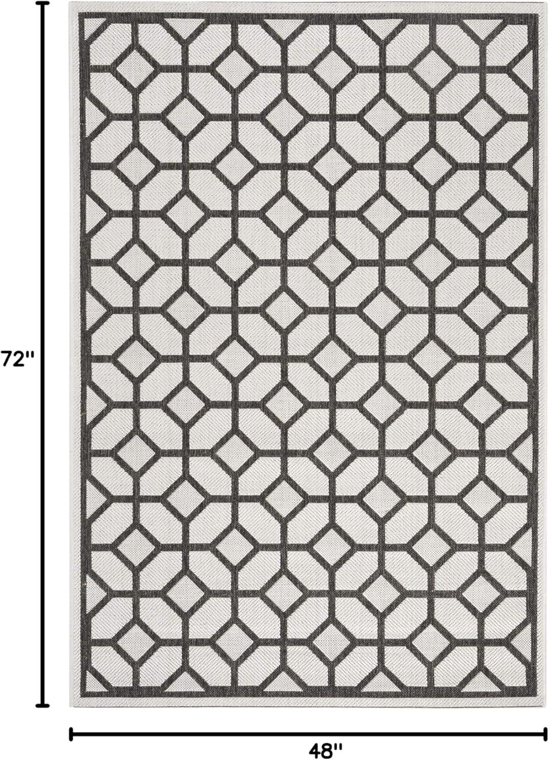 image:imageSAFAVIEH Washable Rug Outdoor Beach House Collection 8 x 10 Beige amp Cream NonShedding amp Easy to Clean Ideal for Patio Backyard Mudroom BHS127DLight GreyCharcoal