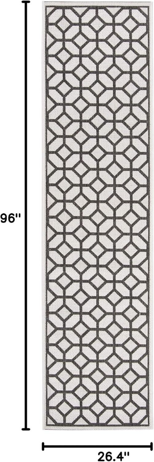 image:imageSAFAVIEH Washable Rug Outdoor Beach House Collection 8 x 10 Beige amp Cream NonShedding amp Easy to Clean Ideal for Patio Backyard Mudroom BHS127DLight GreyCharcoal