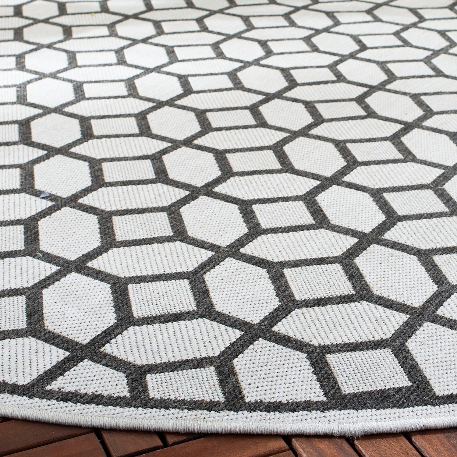image:imageSAFAVIEH Washable Rug Outdoor Beach House Collection 8 x 10 Beige amp Cream NonShedding amp Easy to Clean Ideal for Patio Backyard Mudroom BHS127DLight GreyCharcoal