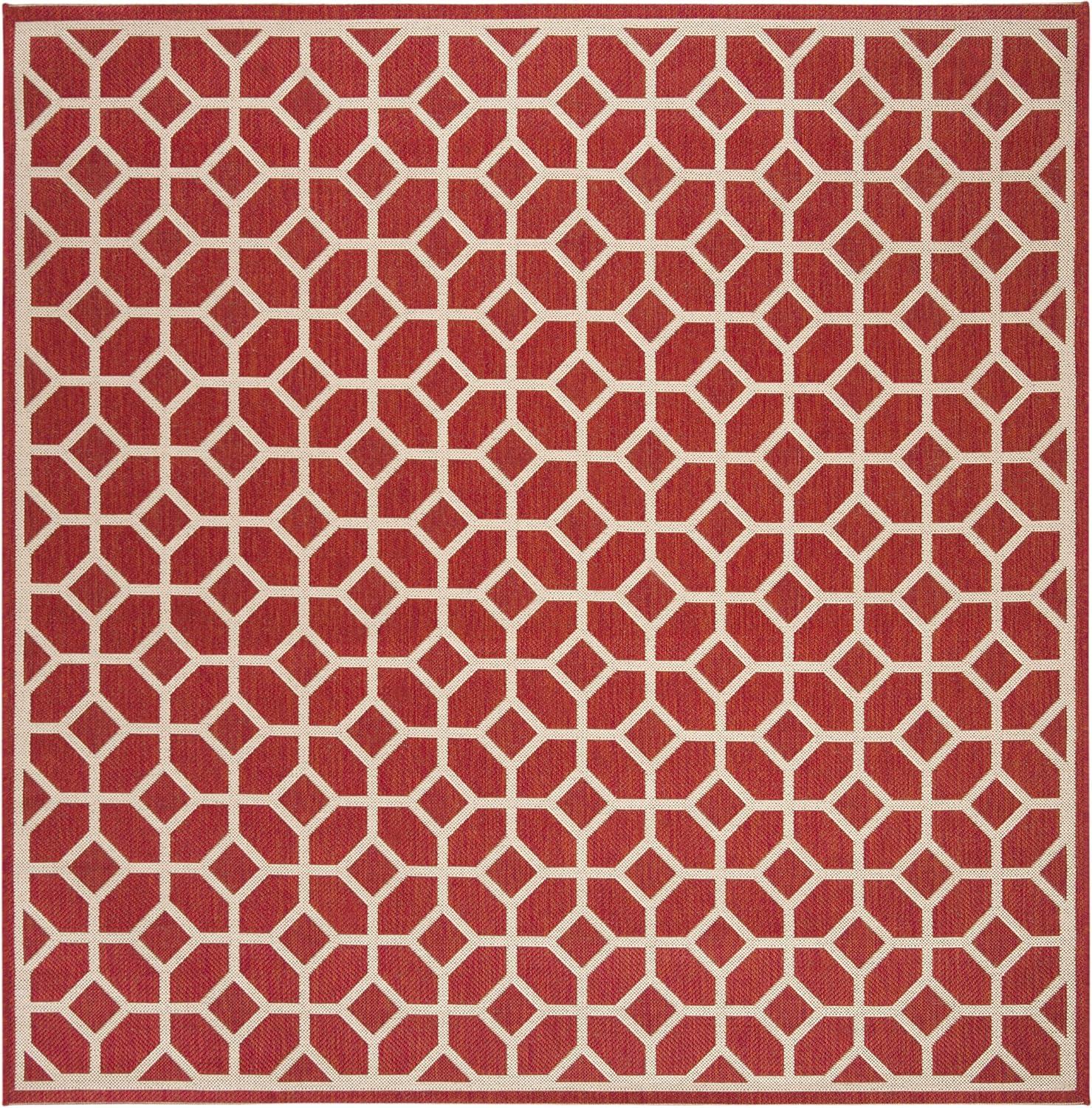 image:imageSAFAVIEH Washable Rug Outdoor Beach House Collection 8 x 10 Beige amp Cream NonShedding amp Easy to Clean Ideal for Patio Backyard Mudroom BHS127DRedCreme
