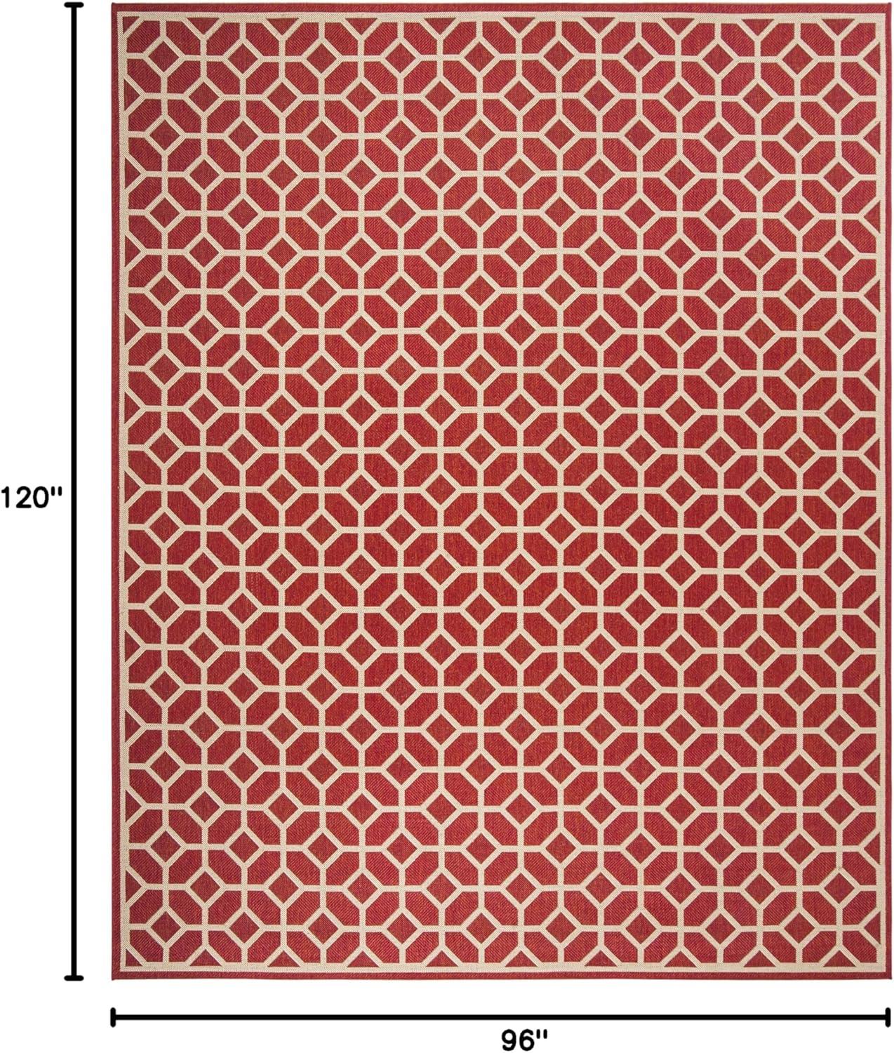 image:imageSAFAVIEH Washable Rug Outdoor Beach House Collection 8 x 10 Beige amp Cream NonShedding amp Easy to Clean Ideal for Patio Backyard Mudroom BHS127DRedCreme