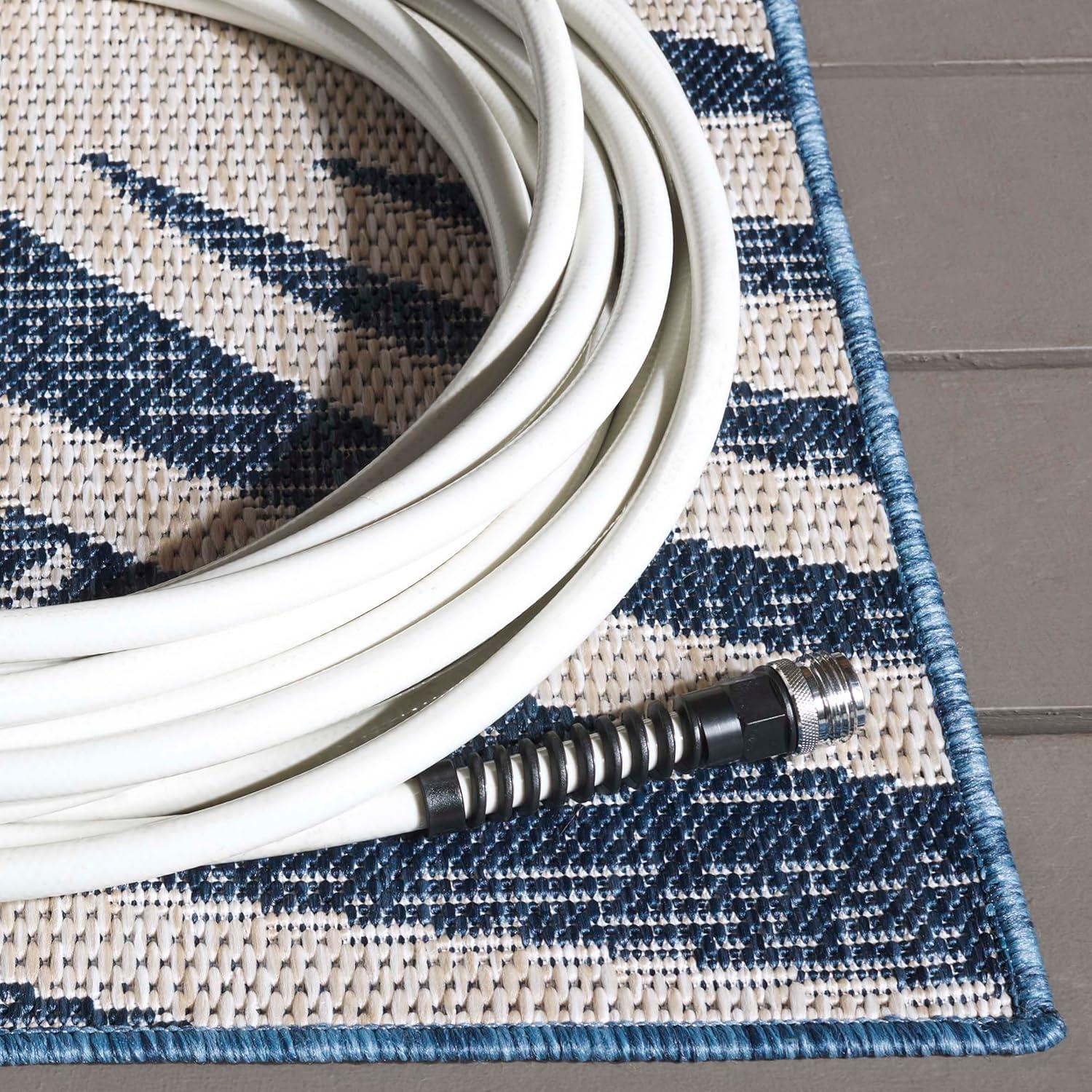 image:imageSAFAVIEH Washable Rug Outdoor Beach House Collection 8 x 10 Blue amp Ivory NonShedding amp Easy to Clean Ideal for Patio Backyard Mudroom BHS294MBlueIvory